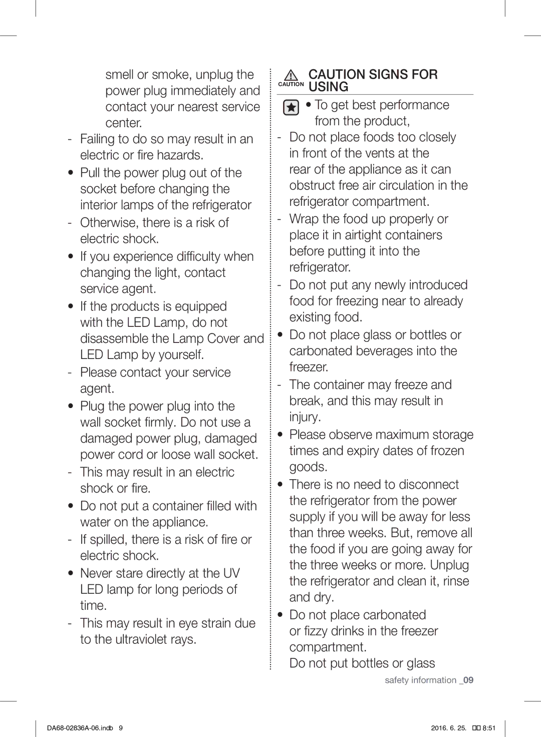 Samsung RF905QBLASL/ZA manual To get best performance from the product 