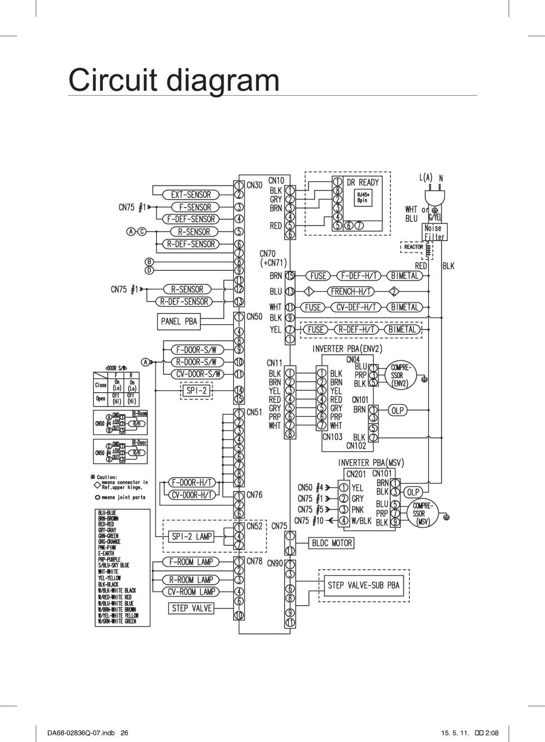 Samsung RF905QBLAXW/WT manual Circuit diagram 