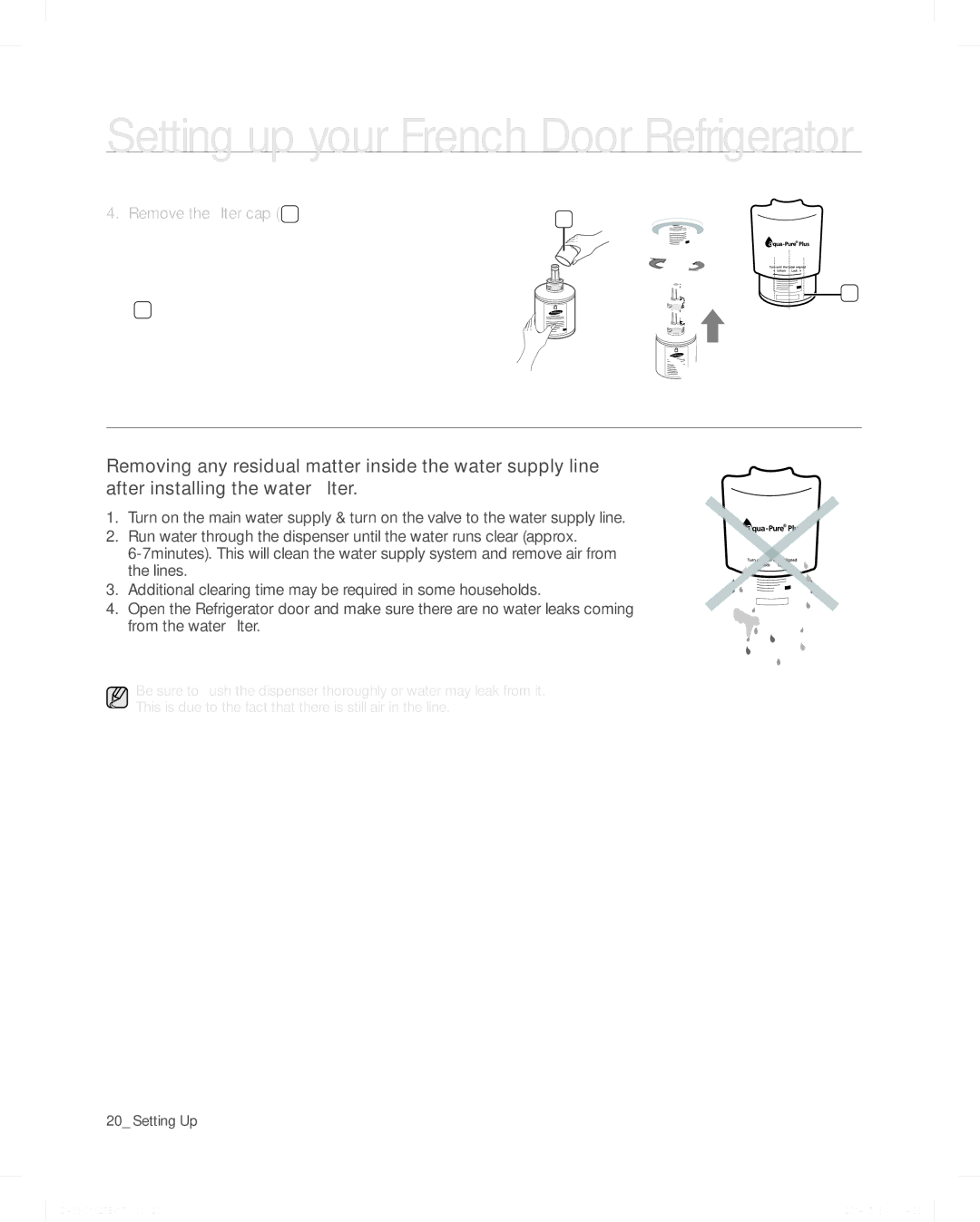 Samsung RFG237AABP, RFG237AARS, RFG237AAWP user manual Reverse Osmosis Water Supply 