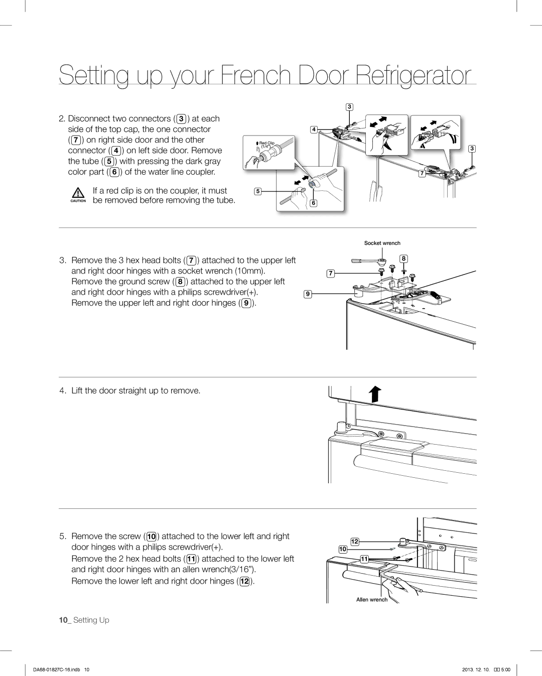 Samsung RFG237AARS user manual Socket wrench 