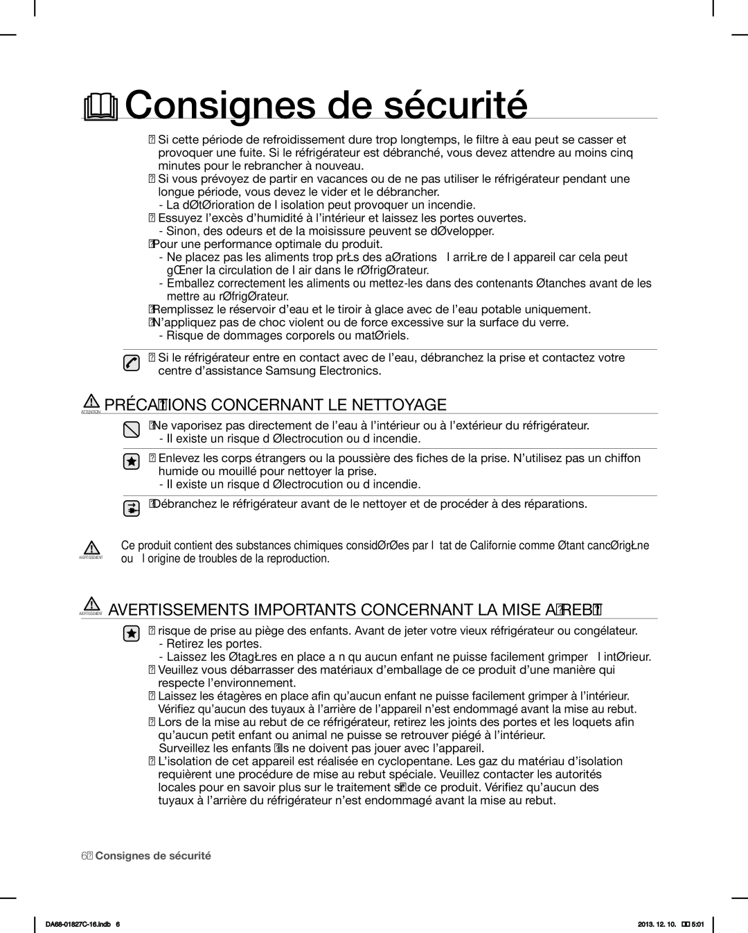 Samsung RFG237AARS user manual Ou à l’origine de troubles de la reproduction 