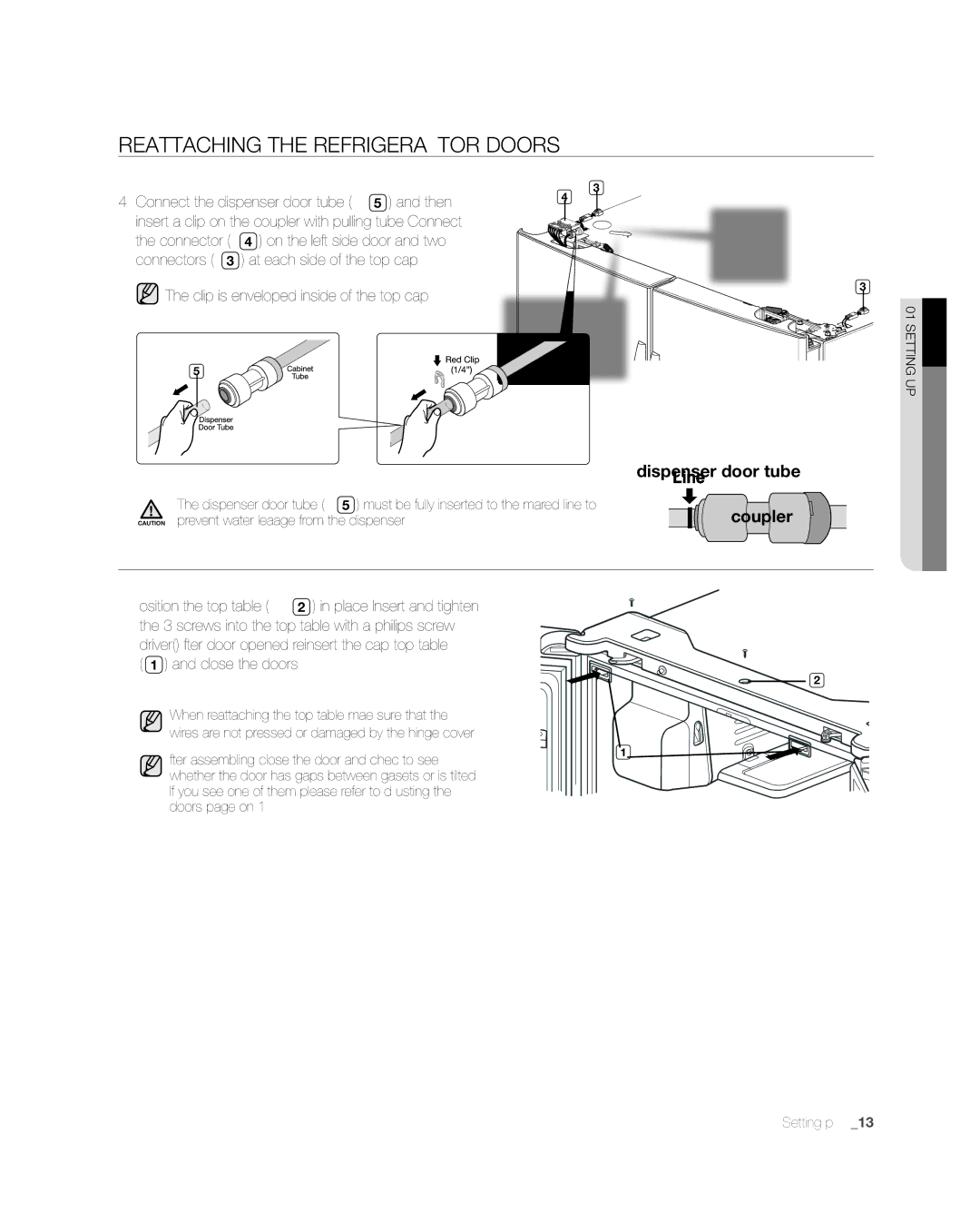 Samsung RFG238AARS, RFG237 user manual Dispenser door tube 