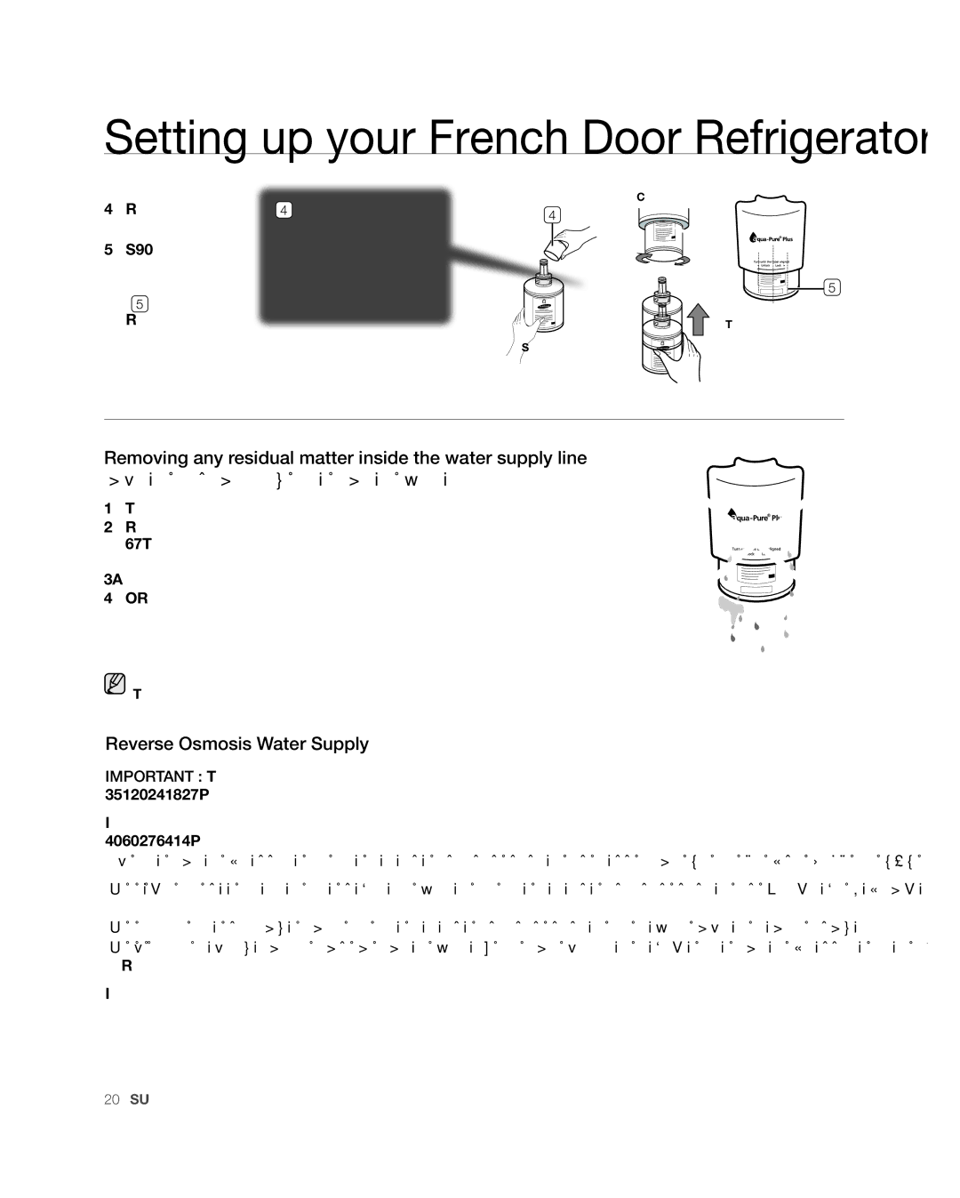 Samsung RFG237, RFG238AARS user manual Reverse Osmosis Water Supply 