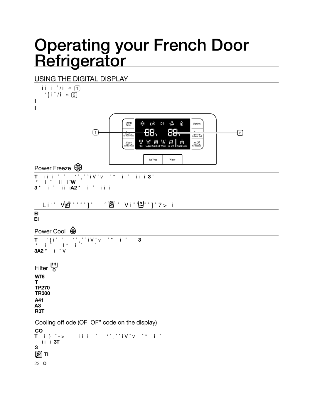 Samsung RFG238AARS, RFG237 user manual Using the Digital Display 