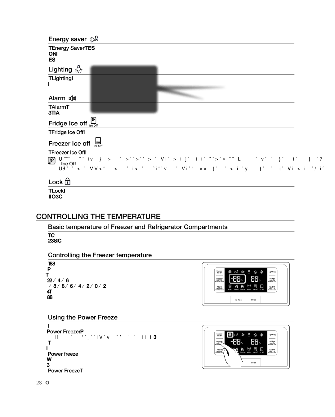 Samsung RFG238AARS, RFG237 user manual Fridge Ice off, Freezer Ice off 