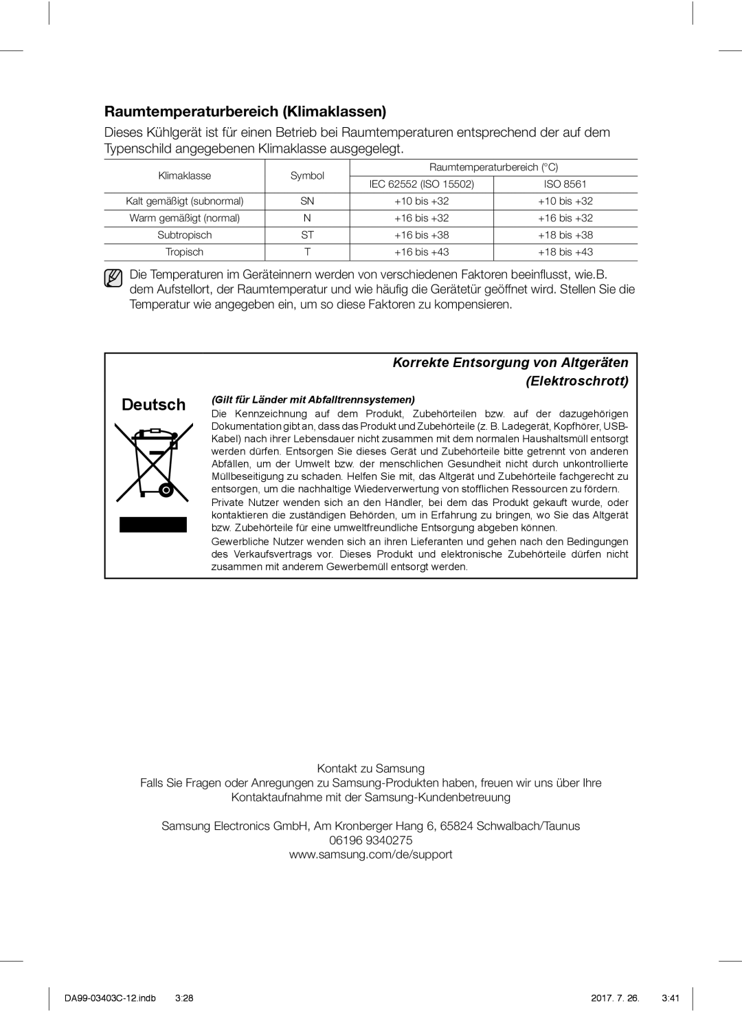 Samsung RFG23UERS1/XEO, RFG23UERS1/XTR, RFG23RESL1/XEF, RFG23UERS1/XEF manual Deutsch 