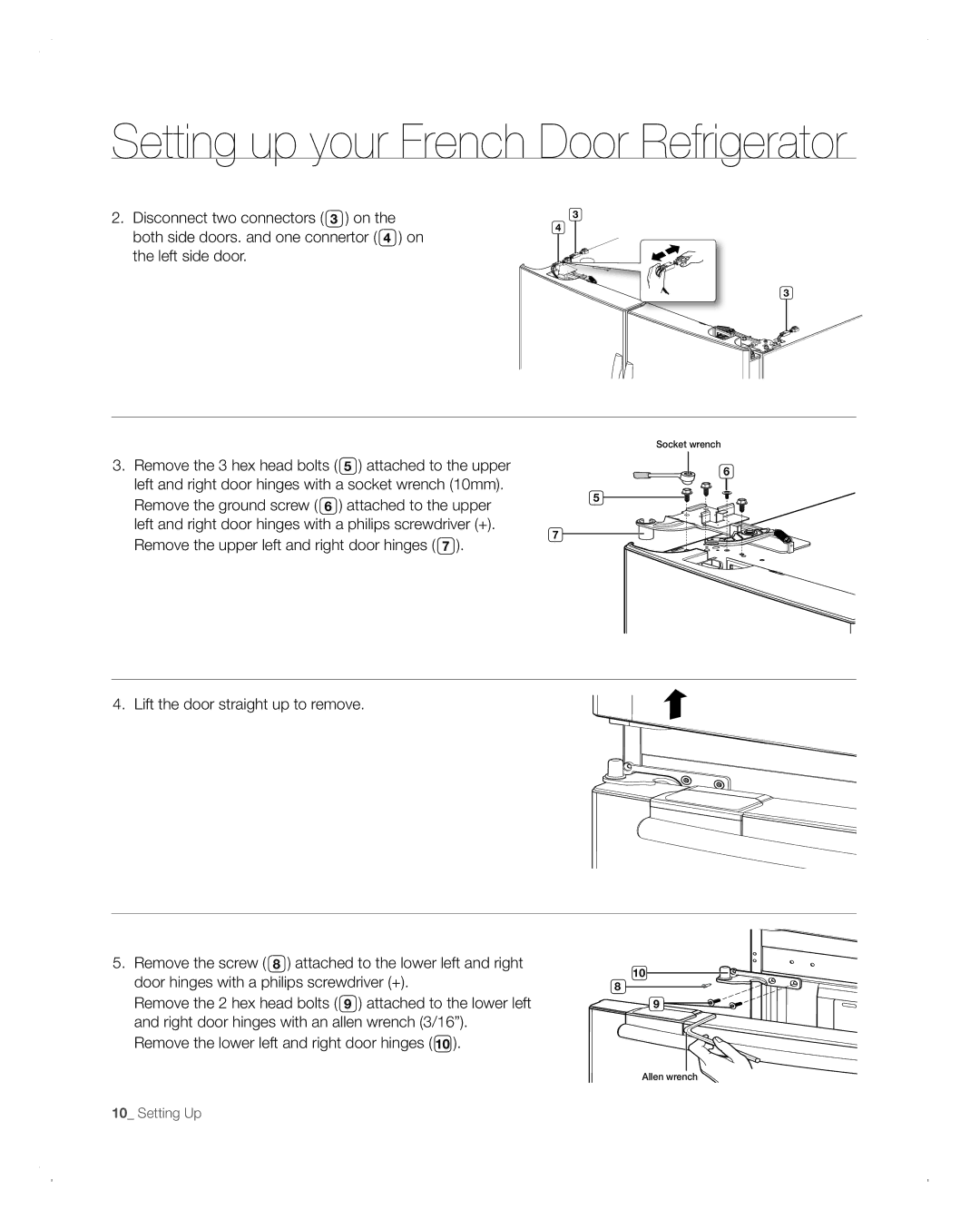 Samsung RFG293HABP user manual Socket wrench 