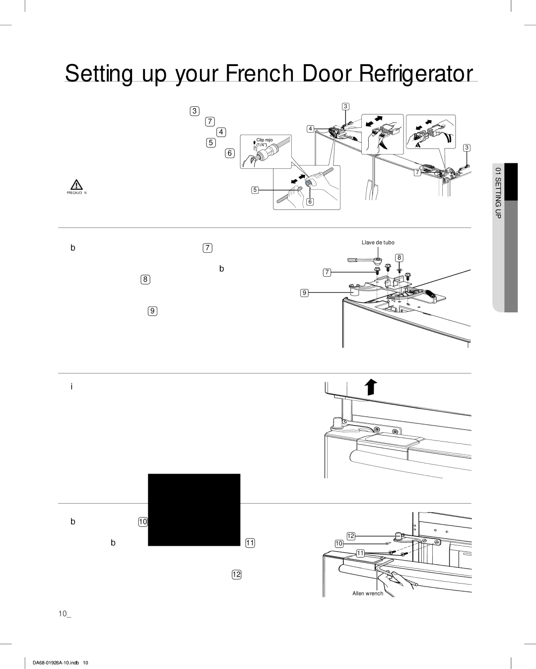 Samsung RFG293HARS, RFG293HAWP user manual Precaución roja, deberá retirarla antes de retirar el Tubo 