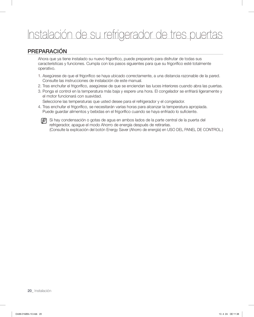 Samsung RFG293HARS, RFG293HAWP user manual Preparación 