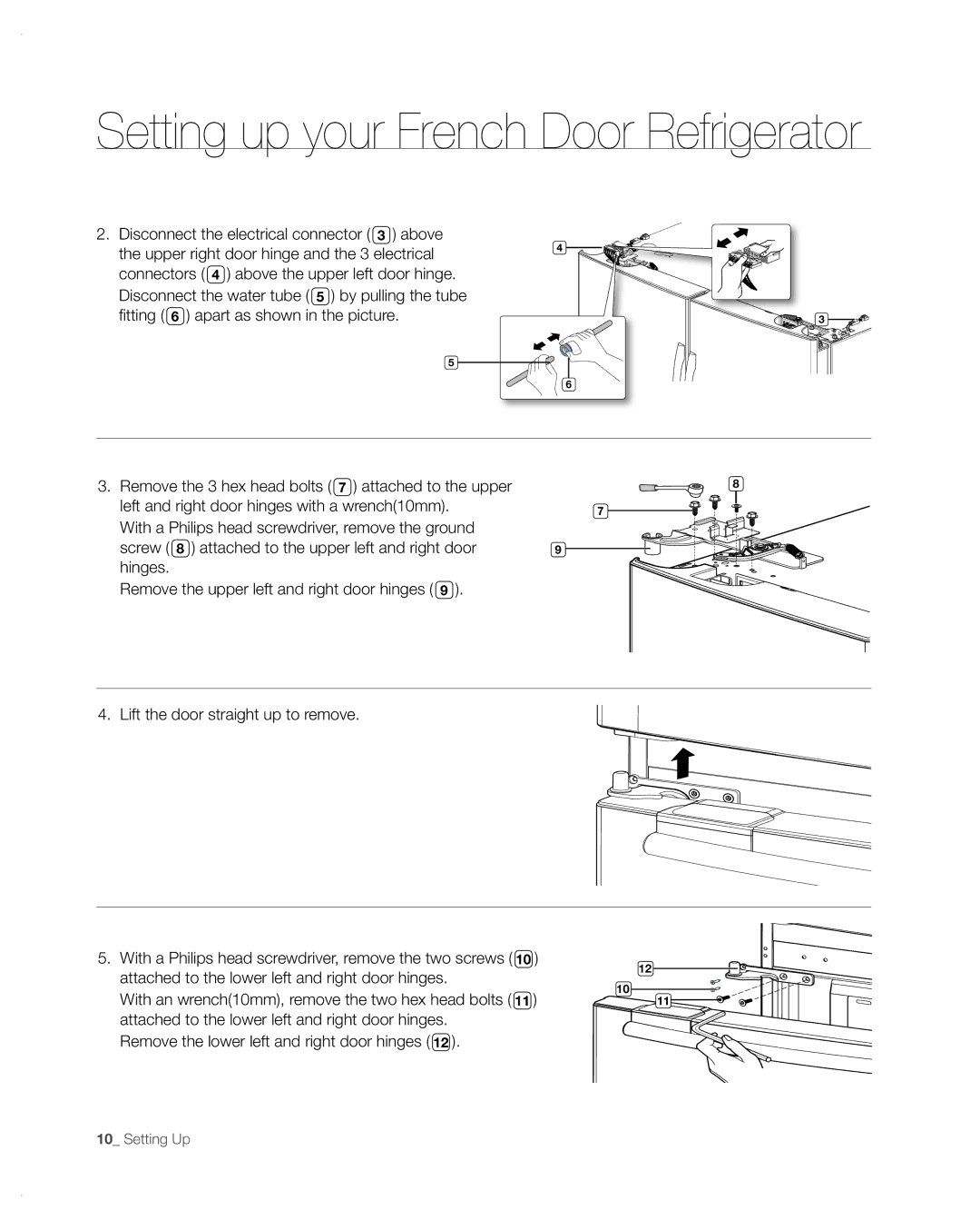 Samsung RFG297AA user manual Setting up your French Door Refrigerator 