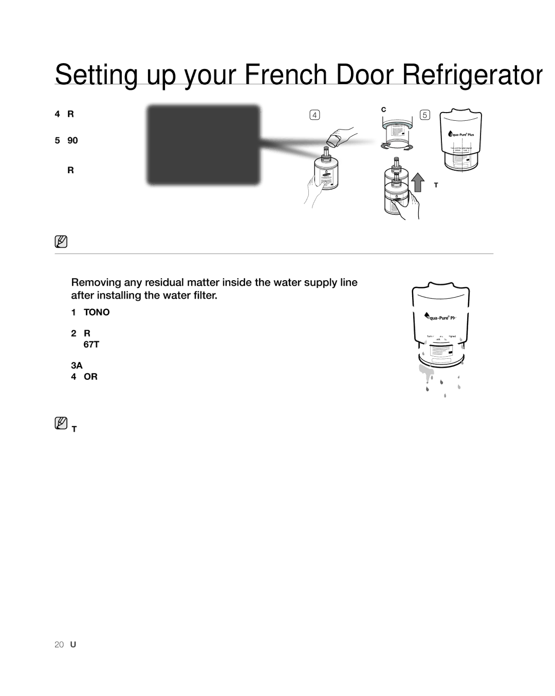 Samsung RFG297AA user manual Remove the filter cap and insert the filter into the filter 