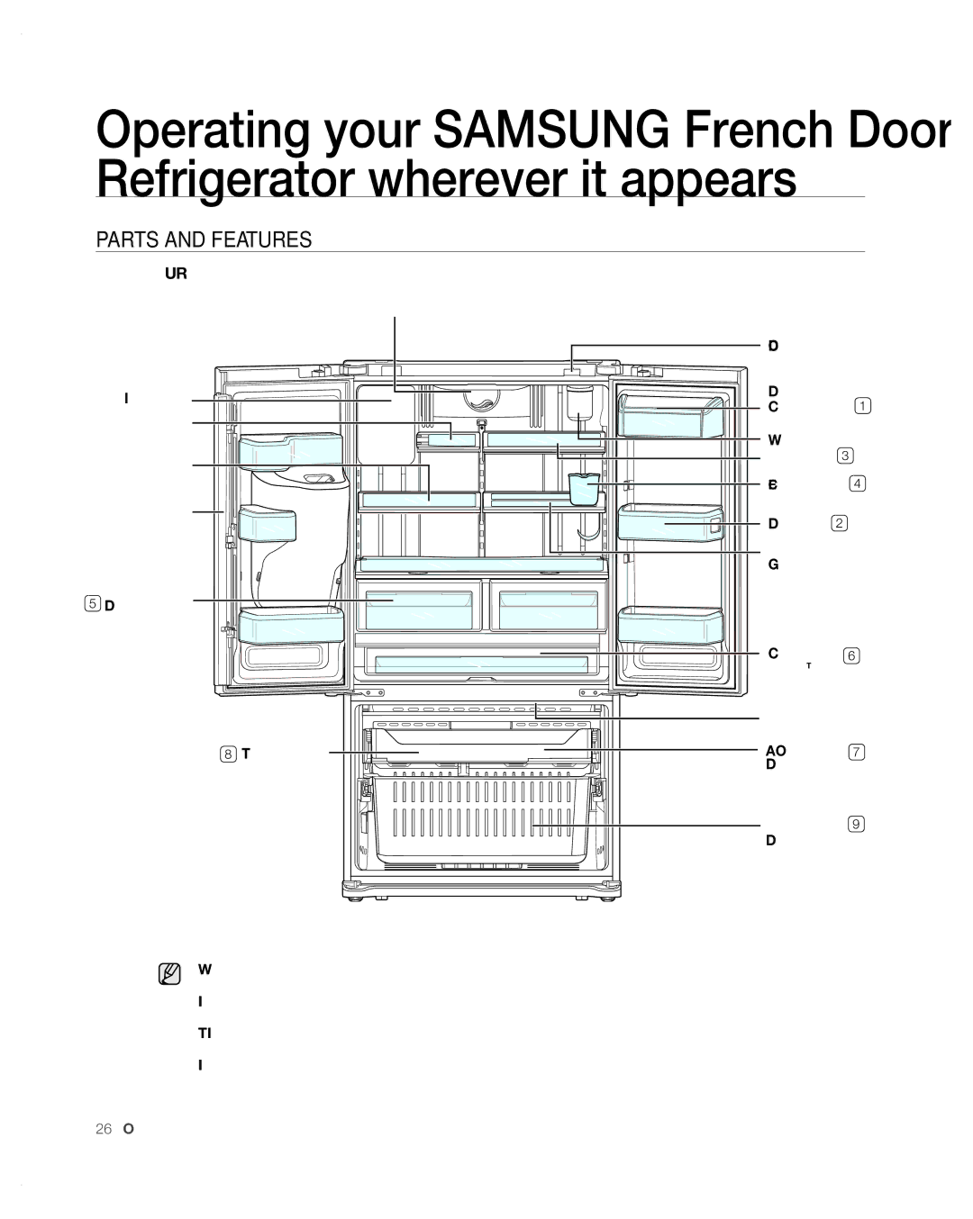 Samsung RFG297AA user manual Parts and Features 