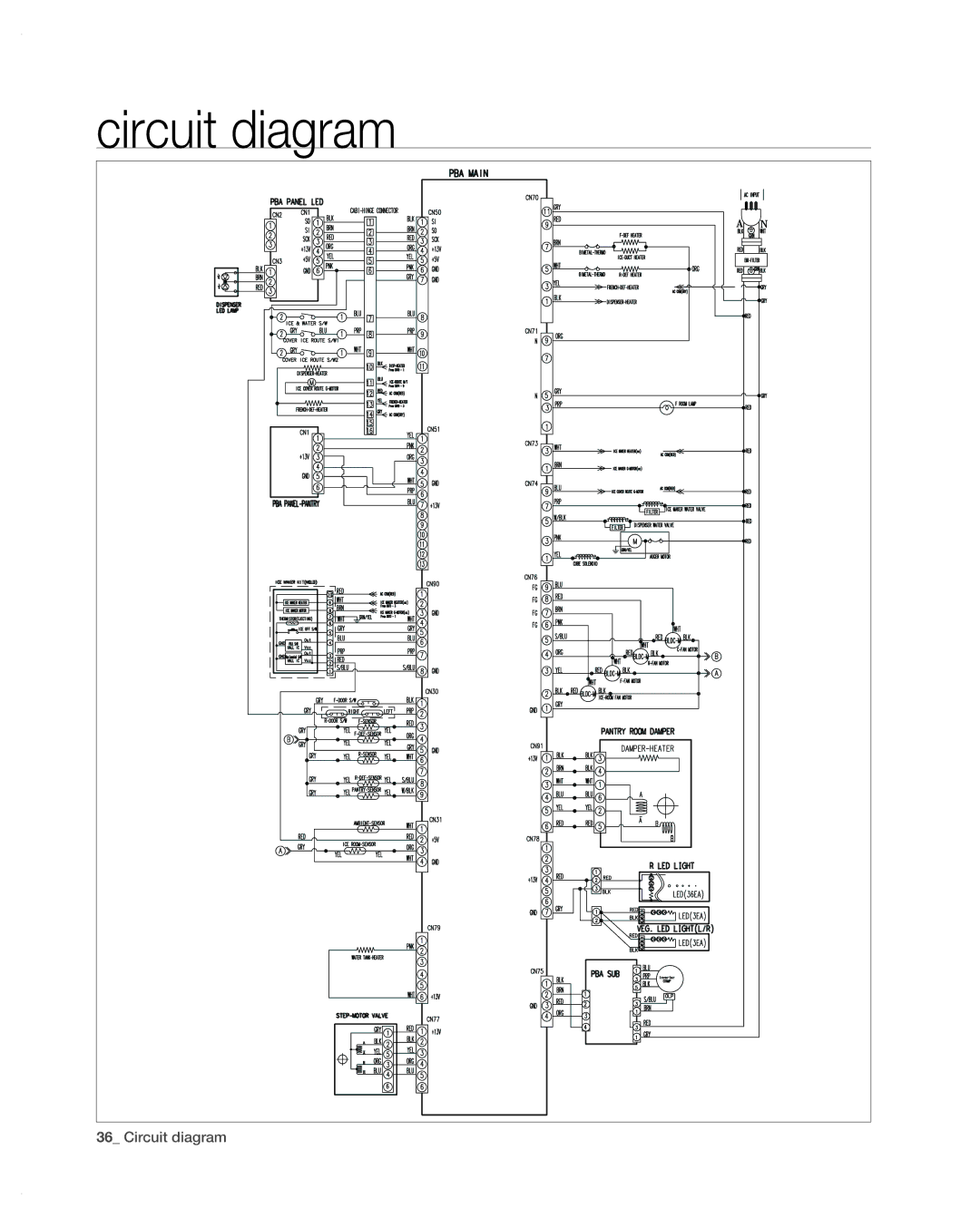 Samsung RFG297AA user manual Circuit diagram 