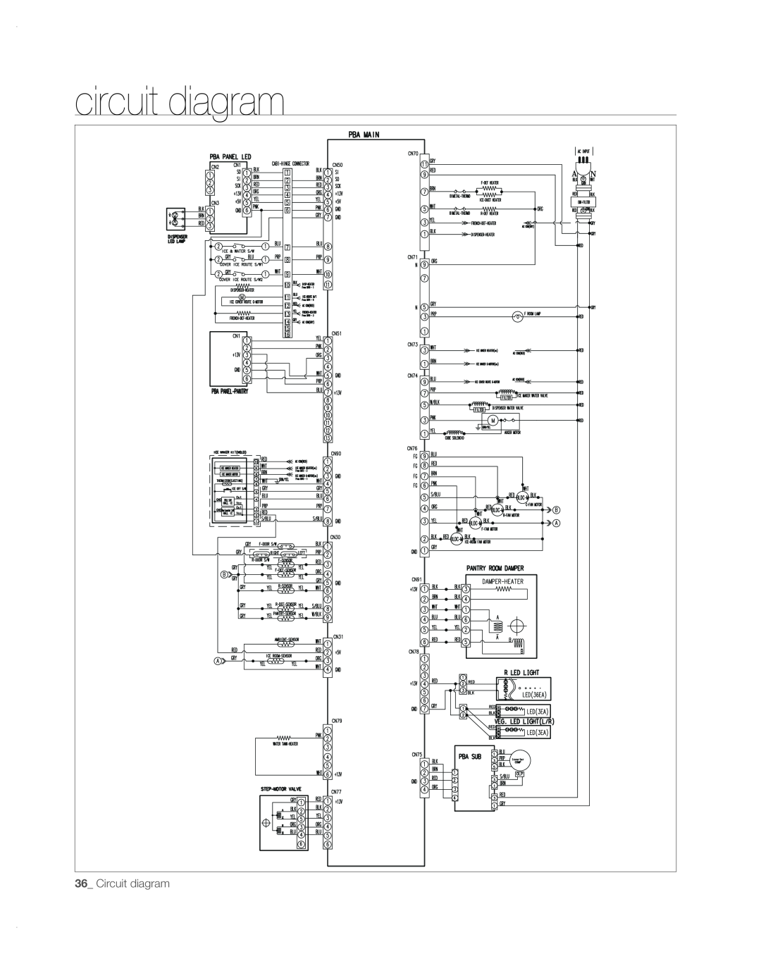 Samsung RFG297AA user manual circuit diagram, Circuit diagram 