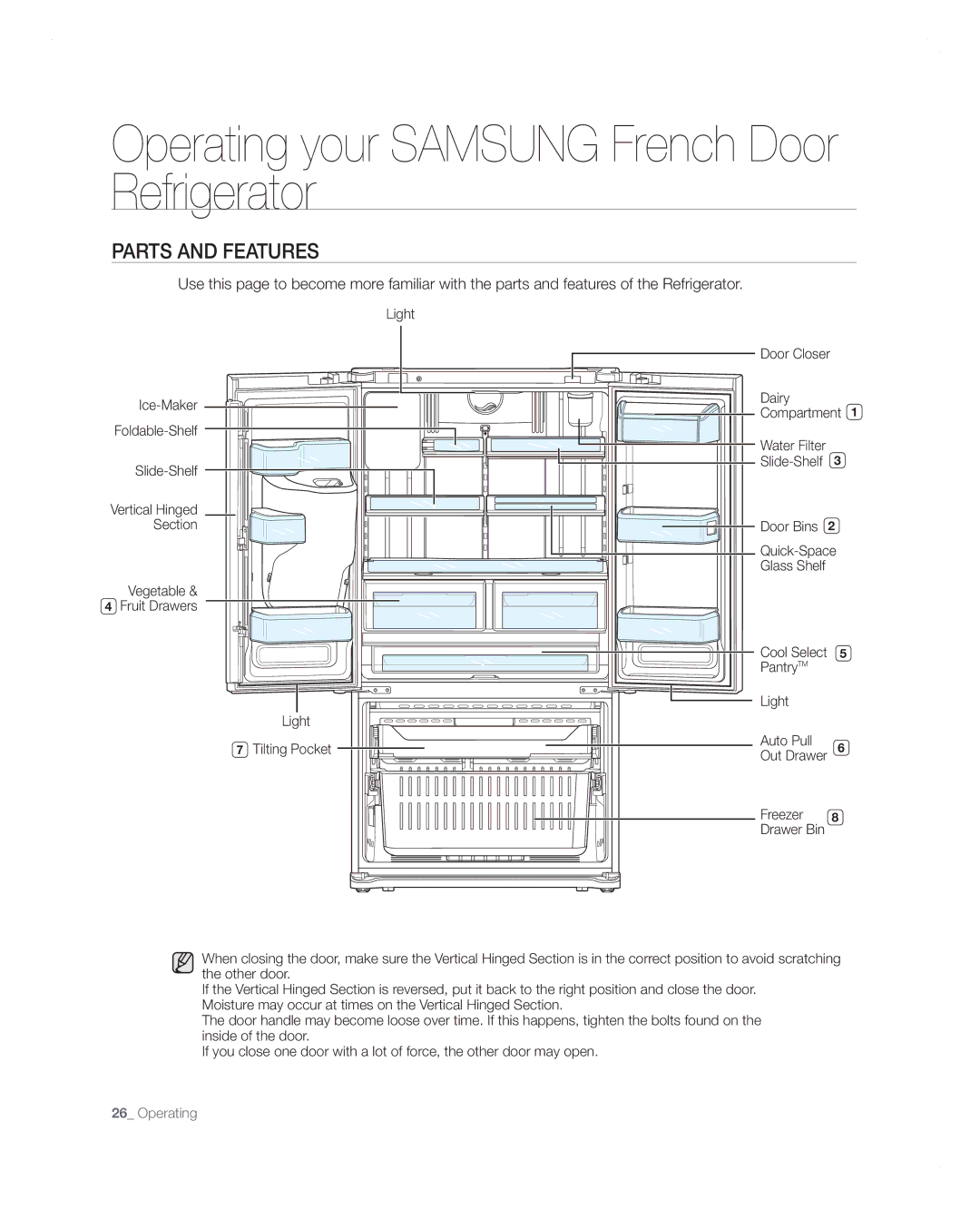 Samsung RFG297AARS user manual Parts and Features, Auto Pull 