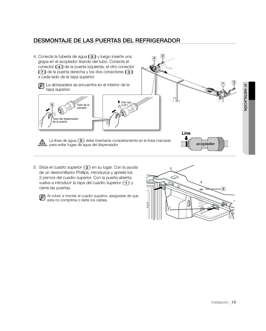 Samsung RFG297AARS user manual Acoplador 