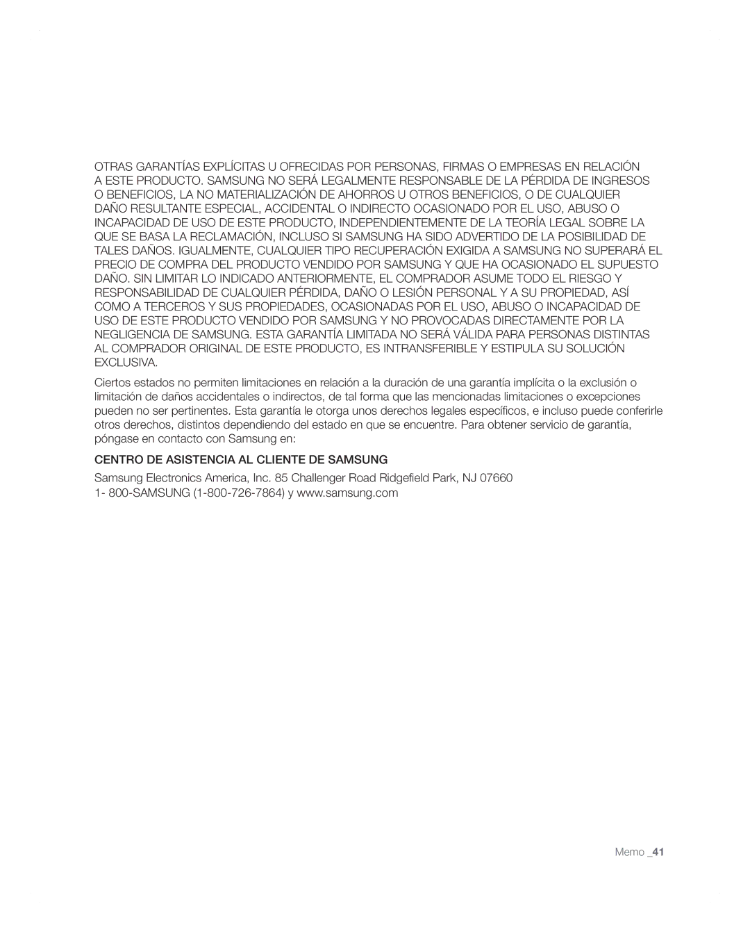 Samsung RFG297AARS user manual Centro DE Asistencia AL Cliente DE Samsung 