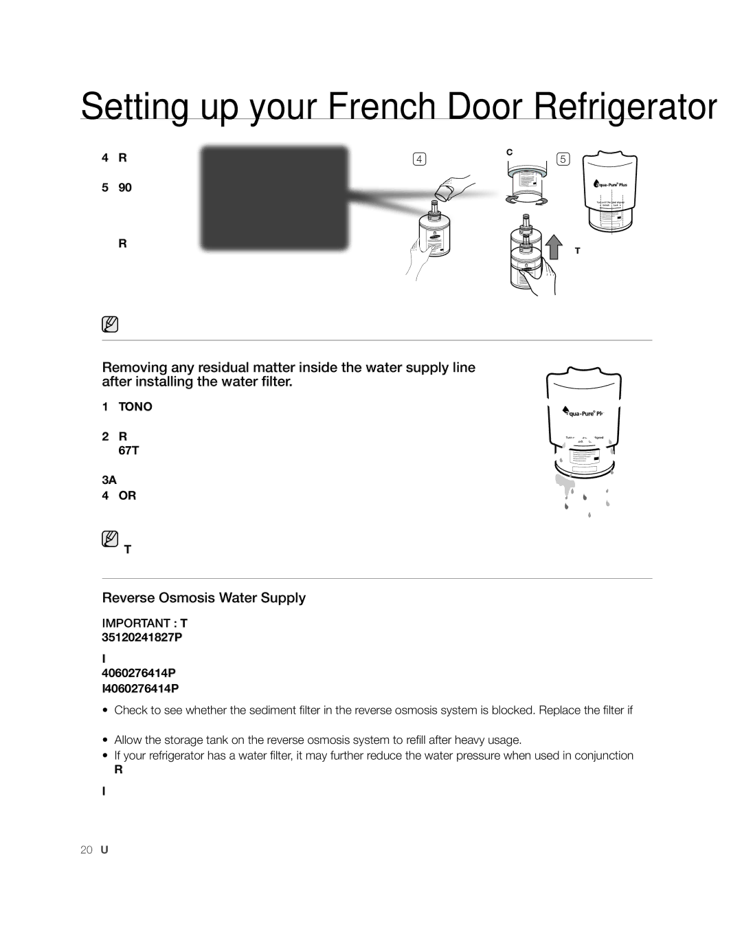 Samsung RFG297AARS/XAA user manual Reverse Osmosis Water Supply, Housing 