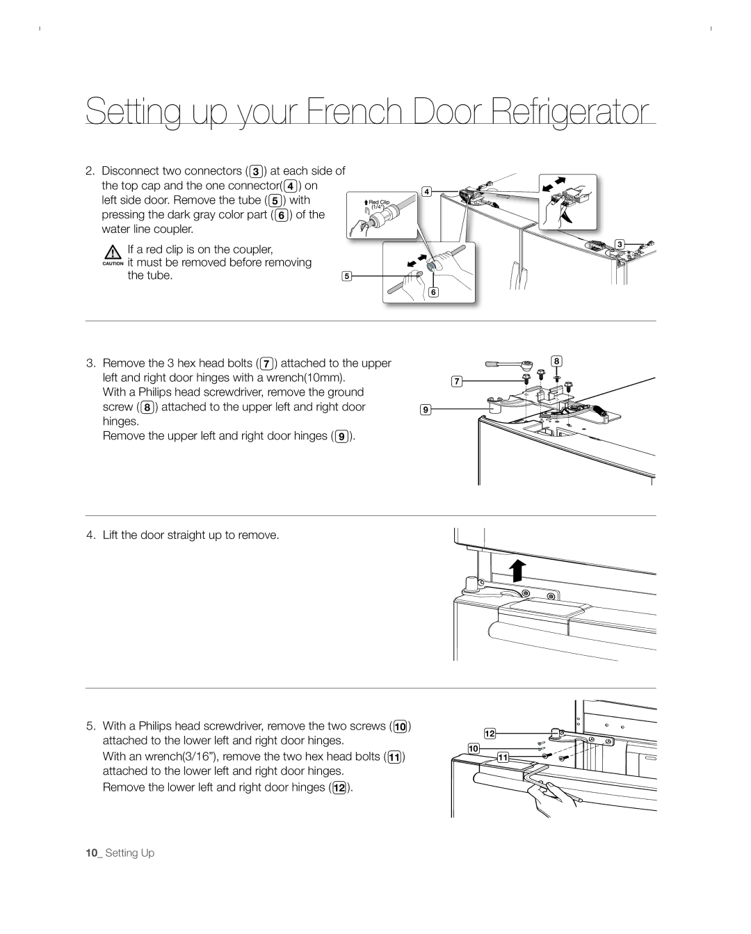 Samsung RFG297ACBP user manual Setting up your French Door Refrigerator 