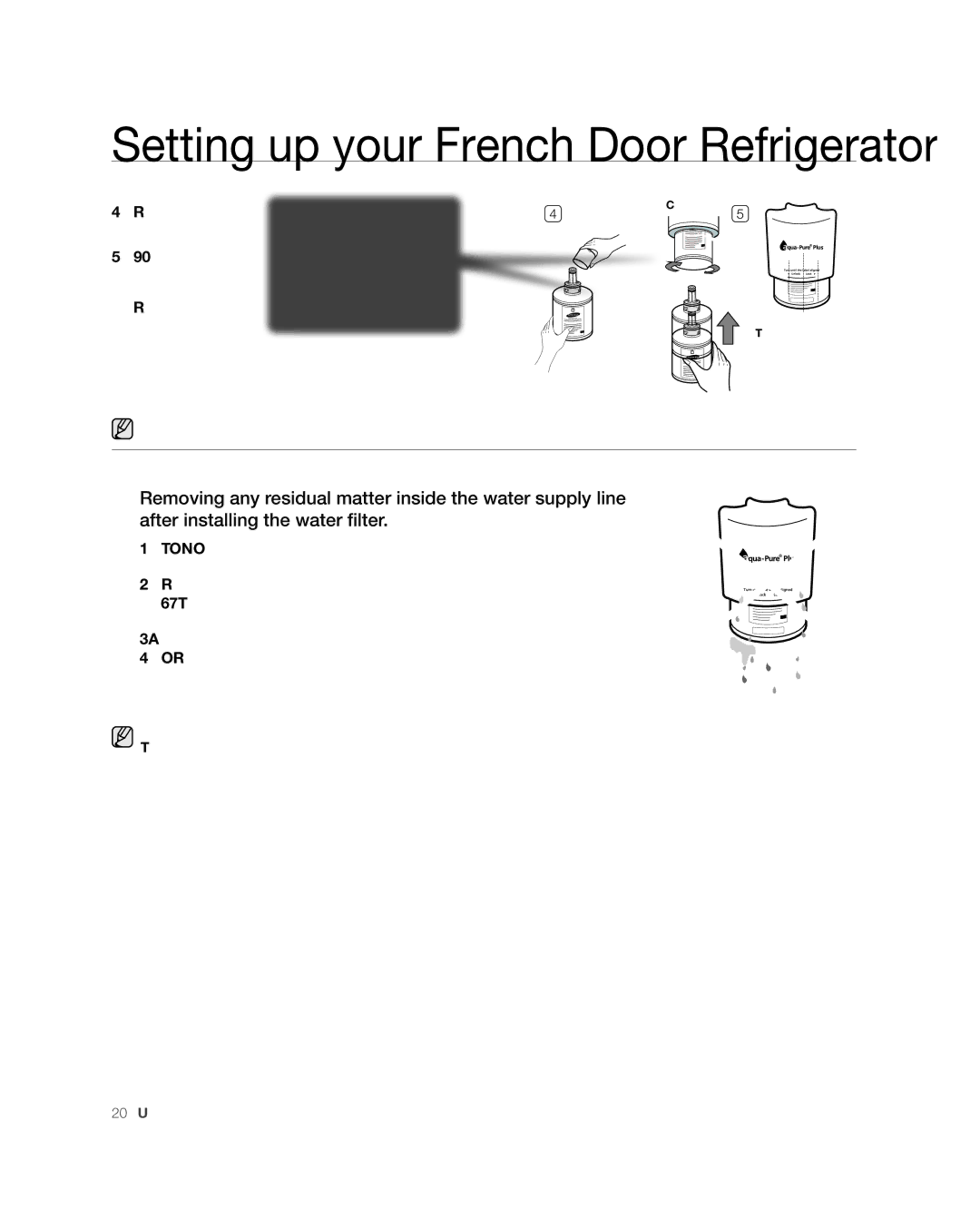 Samsung RFG297ACBP user manual Remove the filter cap and insert the filter into the filter 