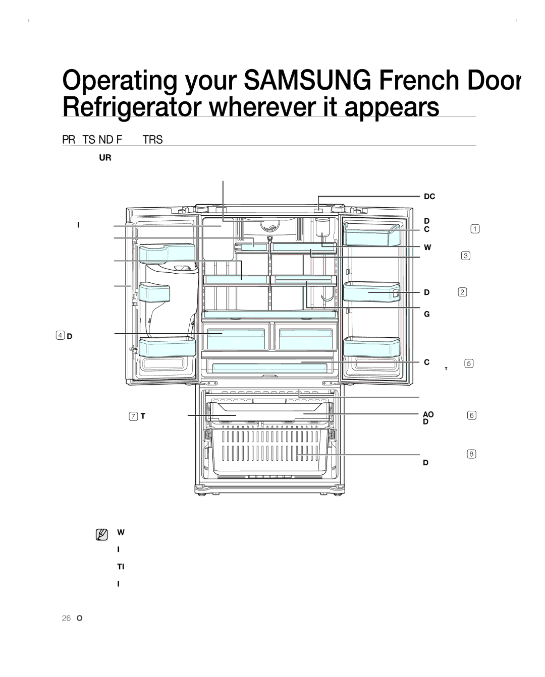 Samsung RFG297ACBP user manual Parts and Features 