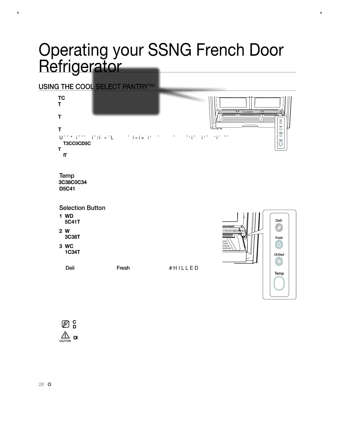 Samsung RFG297ACBP user manual Using the Cool Select Pantry, Temp, Selection Button 