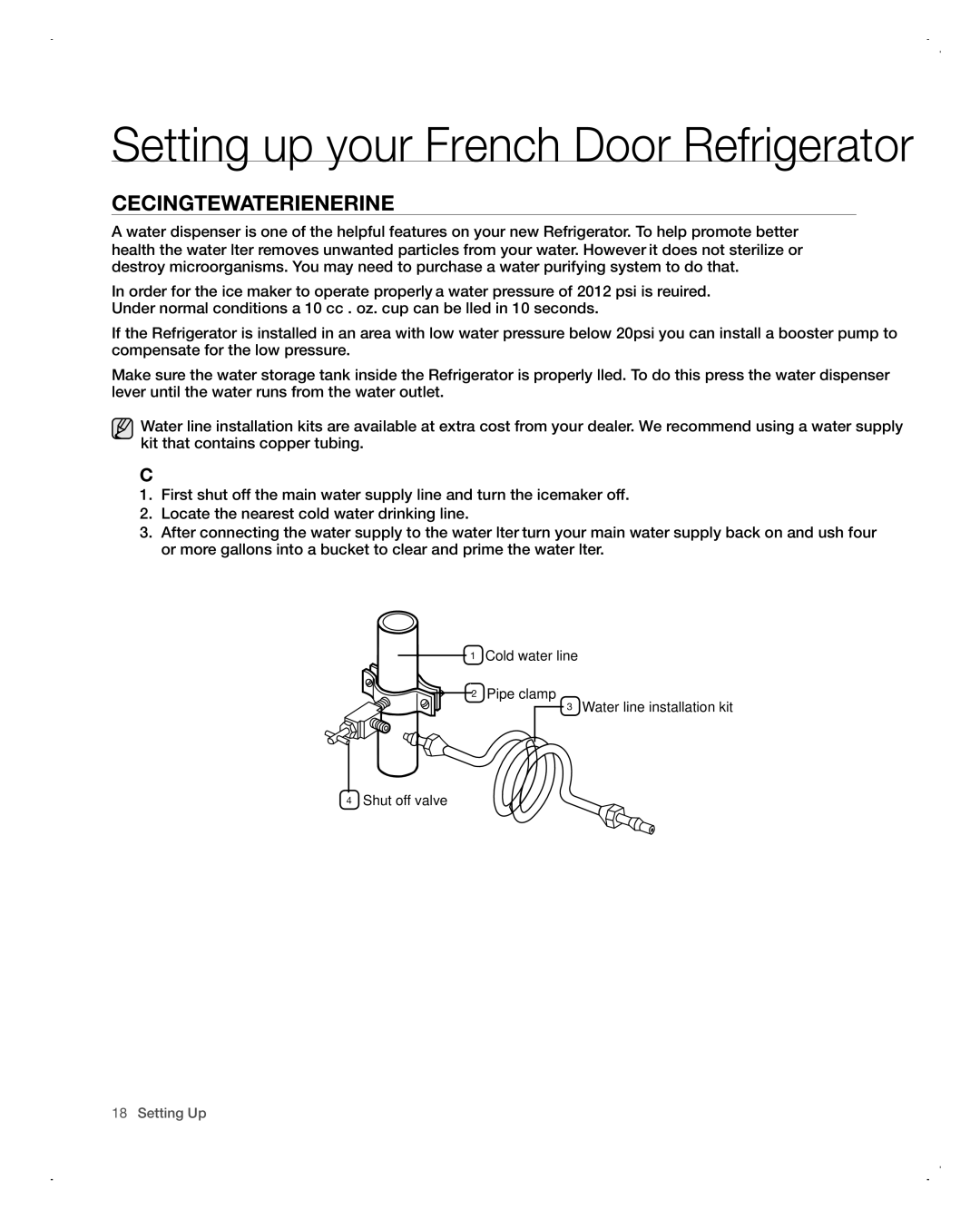 Samsung RFG298AARS user manual CHECKinG tHE wAtER DisPEnsER LinE, Connecting to the water supply line 