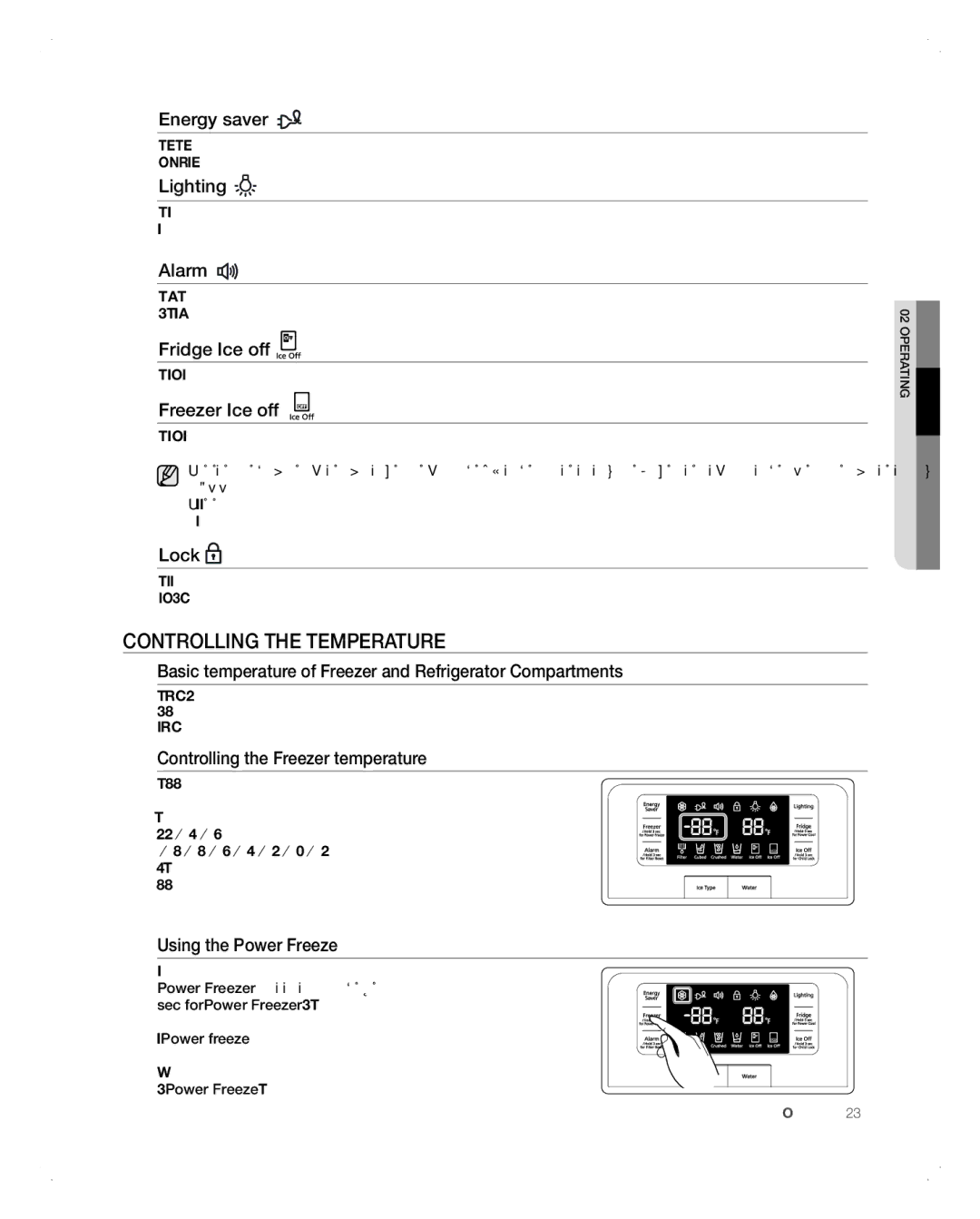 Samsung RFG298AARS user manual Controlling the Temperature 