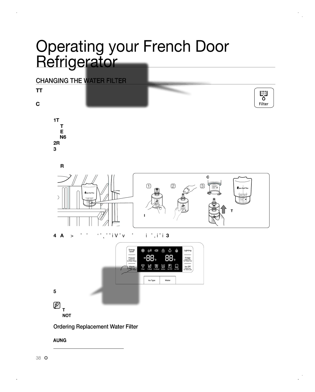 Samsung RFG298AARS user manual CHAnGinG tHE wAtER FiLtER, Ordering Replacement Water Filter 