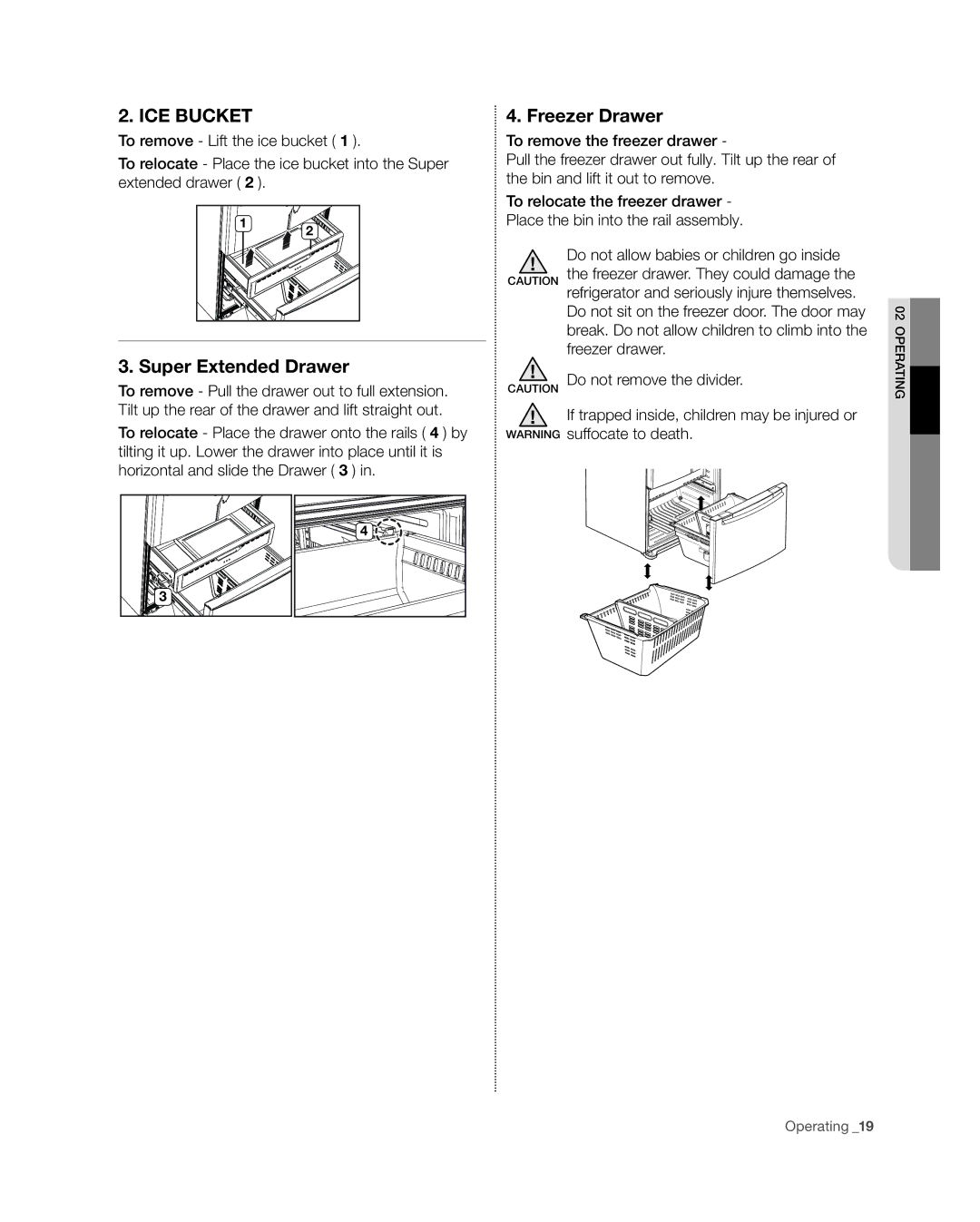 Samsung RFG296HD, RFG29PHD, RFG298HD, RFG29THD, RFG297HD user manual Freezer Drawer, Super Extended Drawer 