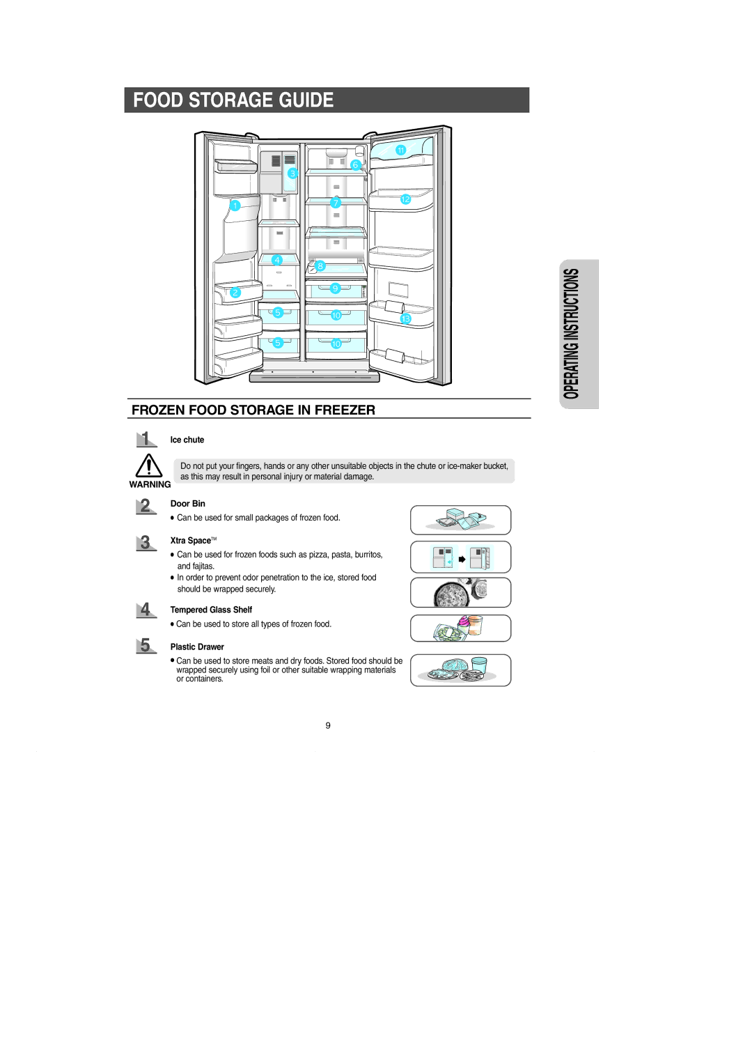 Samsung RH269LBSH owner manual Food Storage Guide 