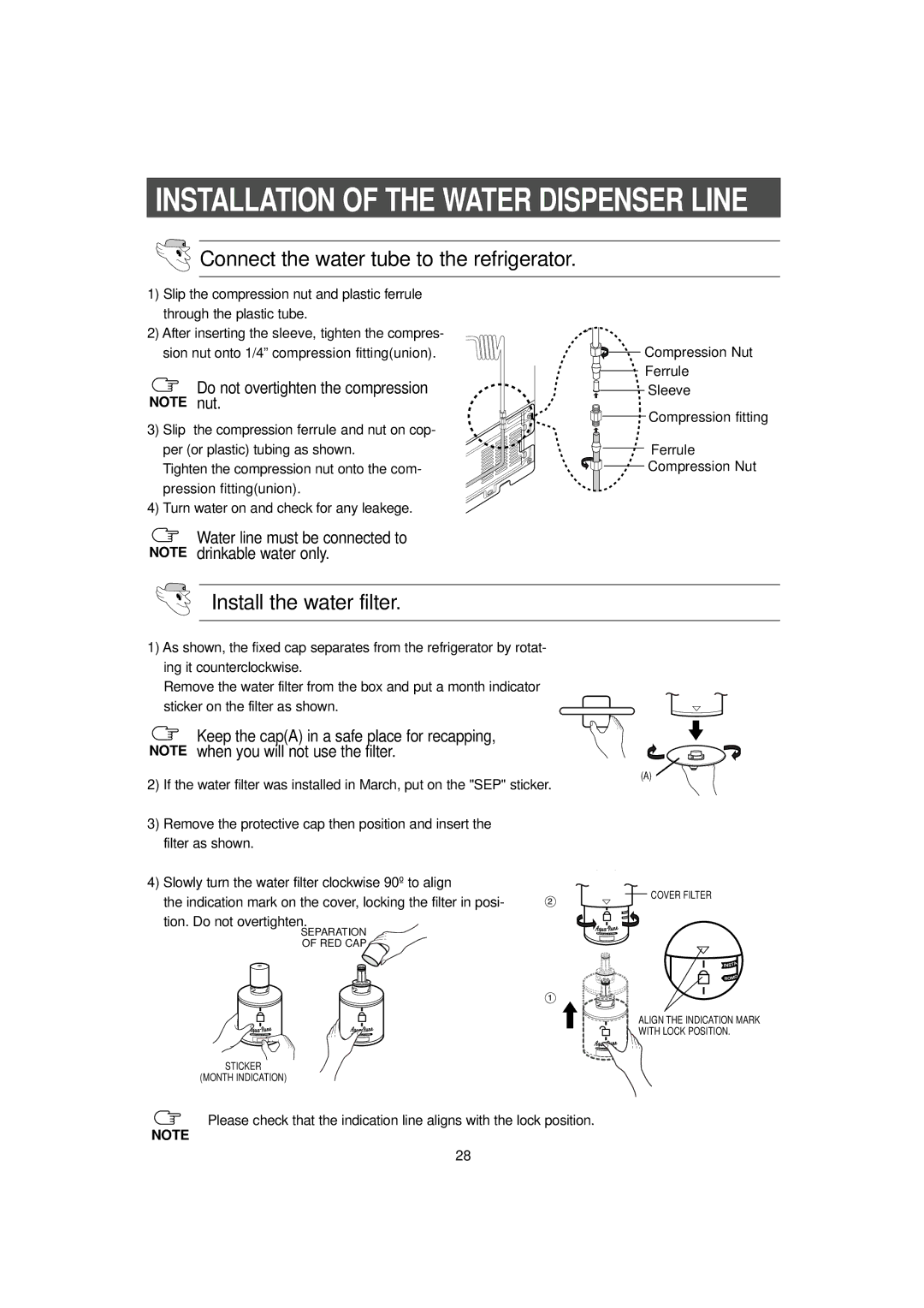 Samsung RH2777AT/XAA manual Installation of the Water Dispenser Line 