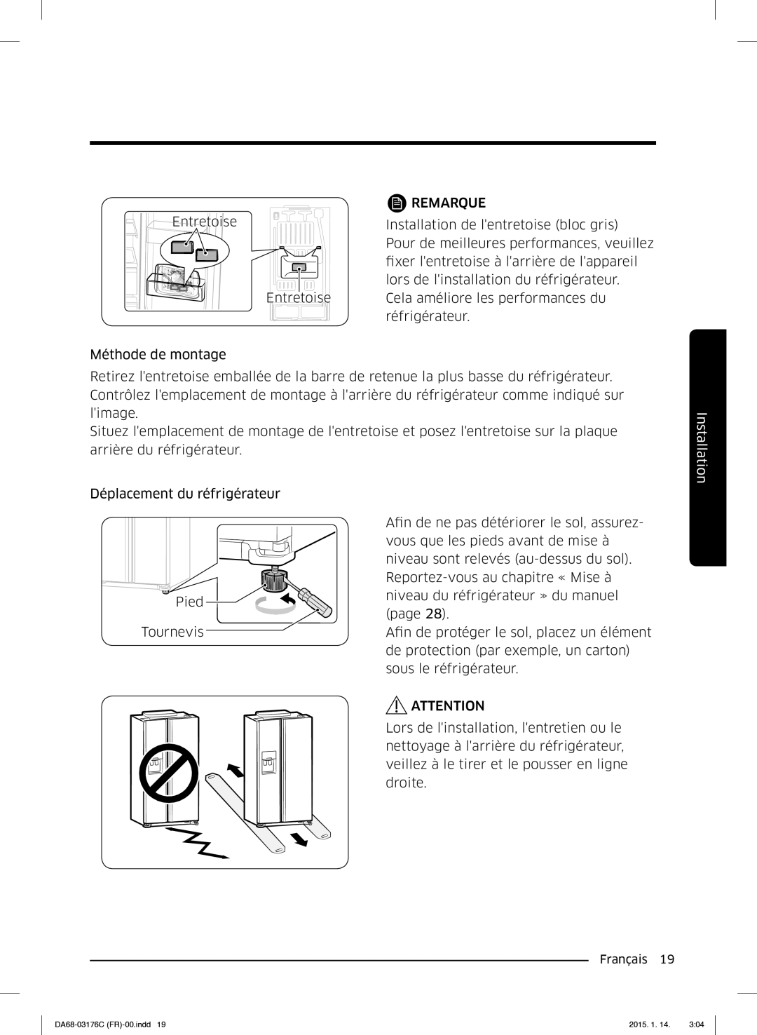 Samsung RH56J6917SL/EF manual Remarque 