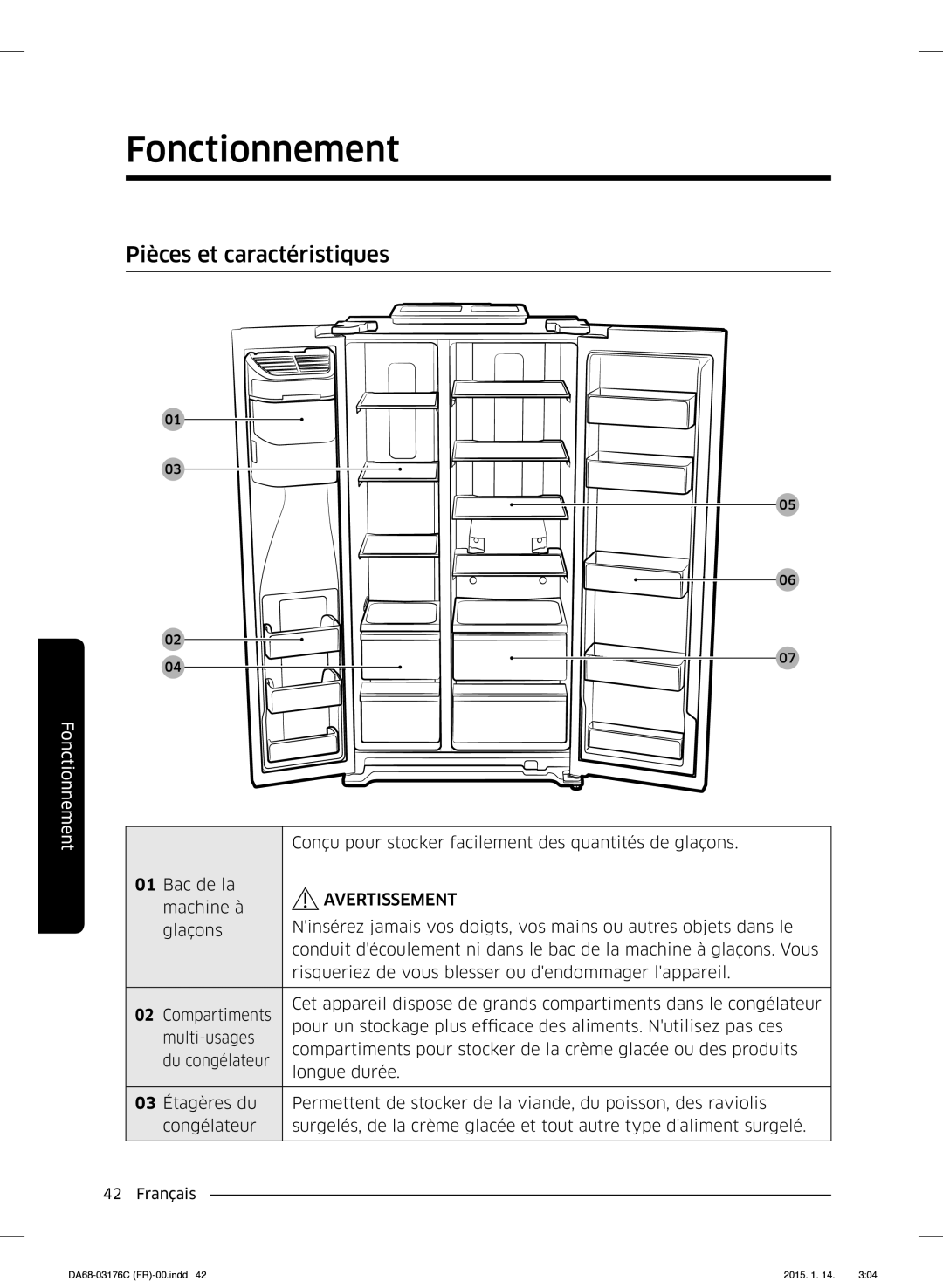 Samsung RH56J6917SL/EF manual Pièces et caractéristiques 