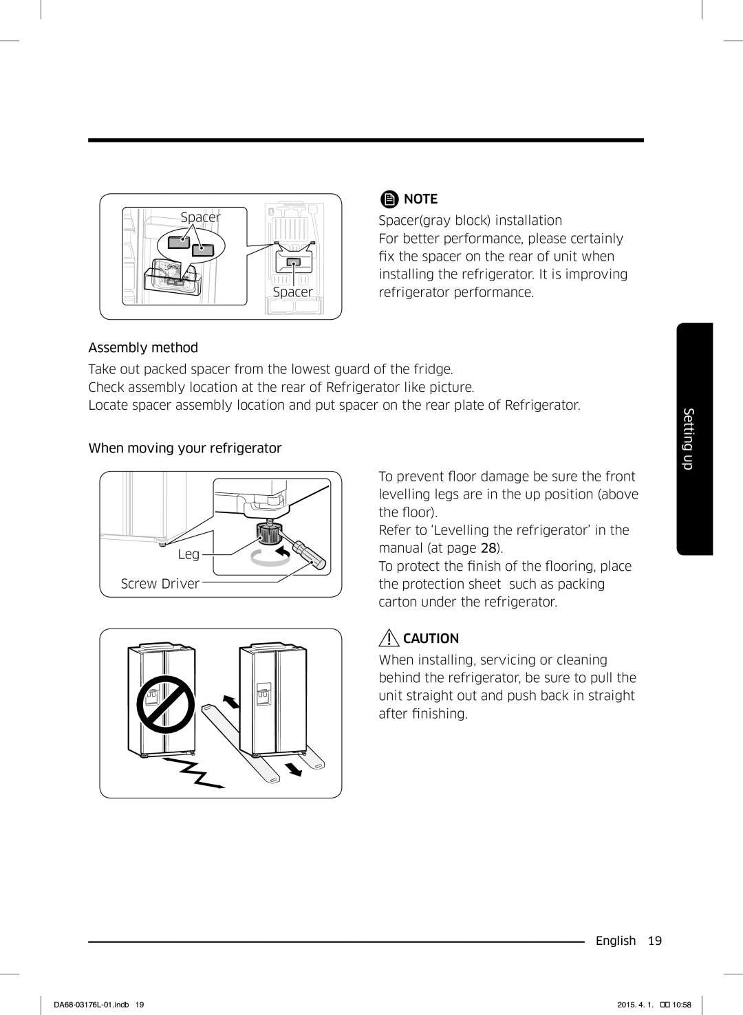 Samsung RH56J6917SL/EF manual Setting 