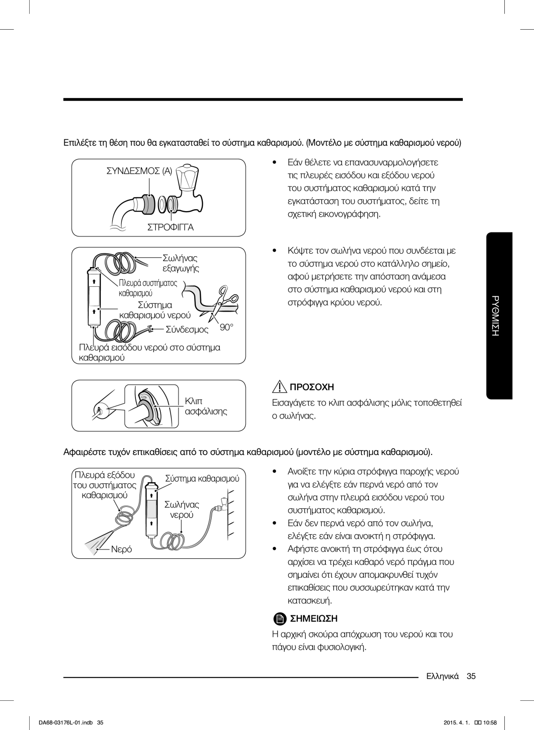 Samsung RH56J6917SL/EF manual Συνδεσμοσ Α Στροφιγγα 