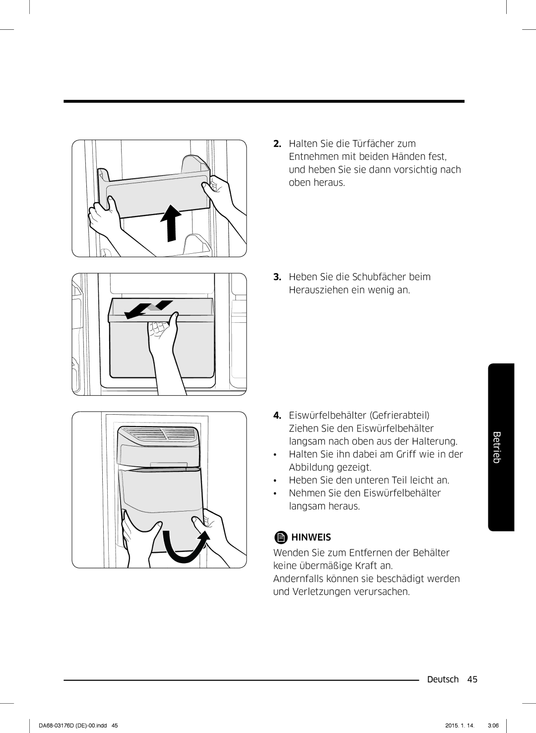 Samsung RH56J6918SL/EF, RH56J6917SL/TR manual Hinweis 