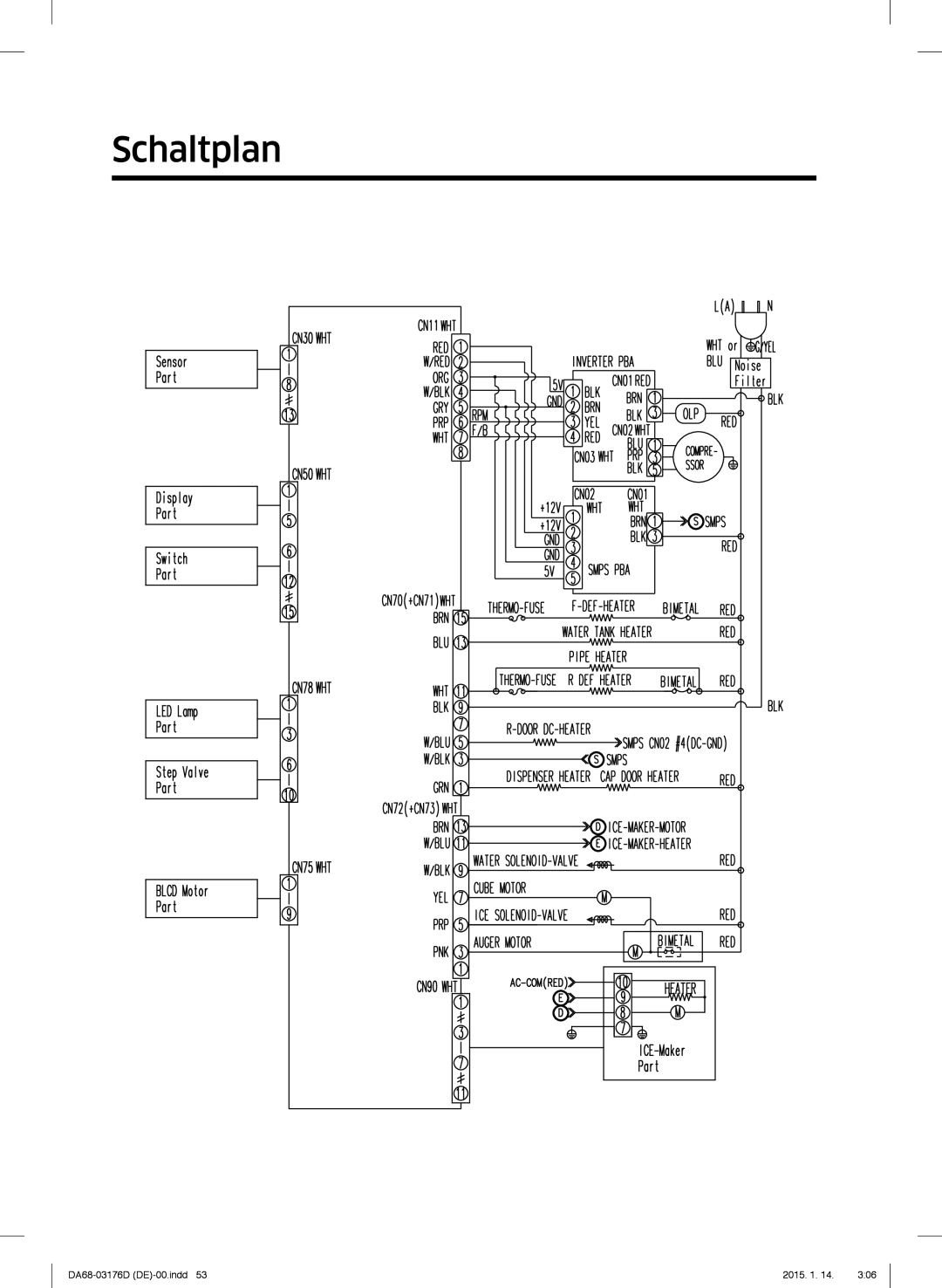 Samsung RH56J6918SL/EF, RH56J6917SL/TR manual Schaltplan 