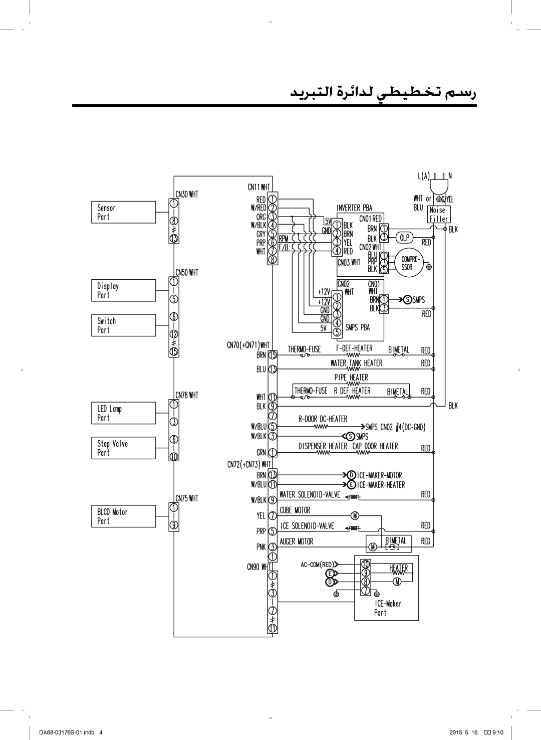 Samsung RH56J6917SL/ZA manual دمربتلا ةرئادل يطيطخت مسر 