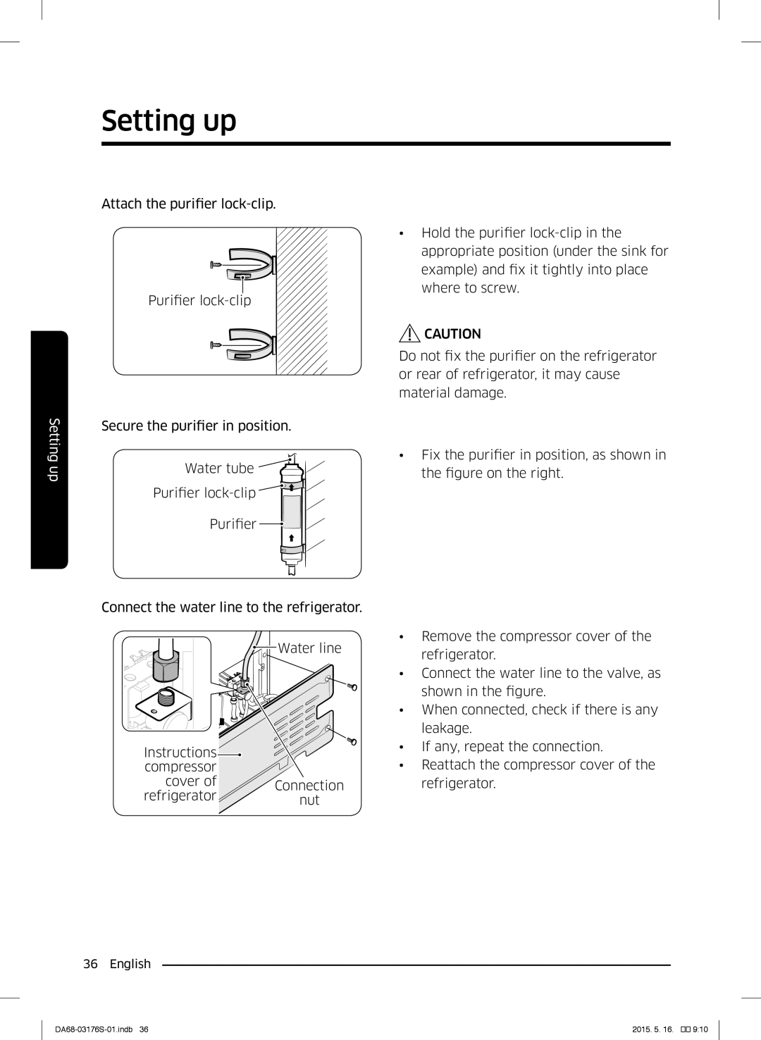 Samsung RH56J6917SL/ZA manual Setting up 