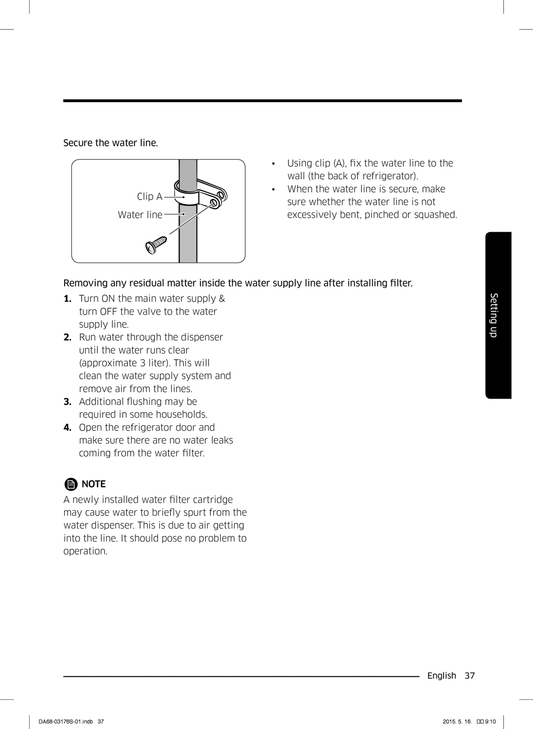 Samsung RH56J6917SL/ZA manual Setting up 