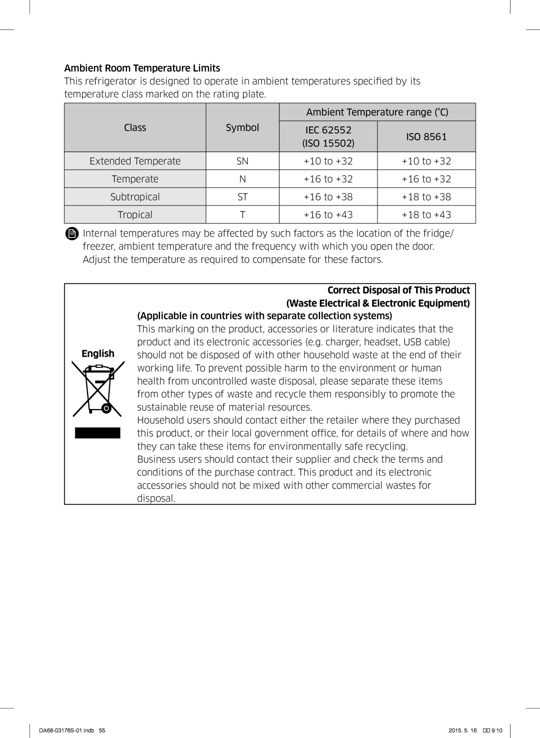 Samsung RH56J6917SL/ZA manual Class 