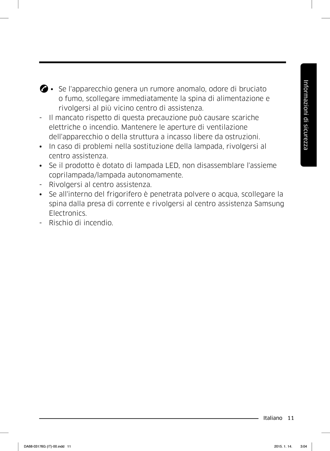 Samsung RH56J69187F/EF manual Informazioni di sicurezza 