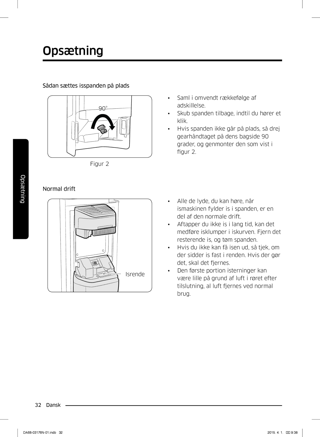 Samsung RH56J69187F/EF manual Opsætning 