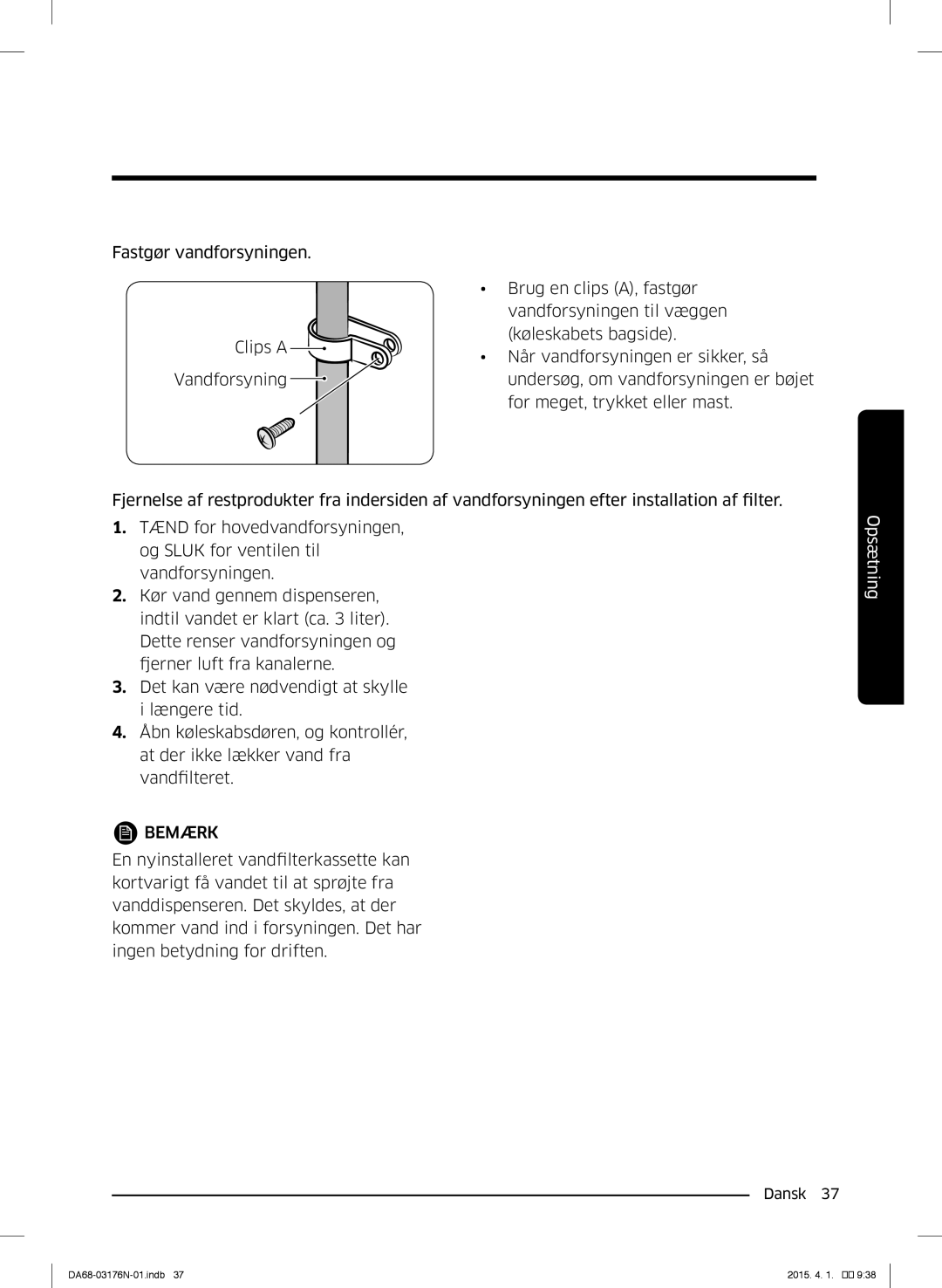 Samsung RH56J69187F/EF manual Bemærk 