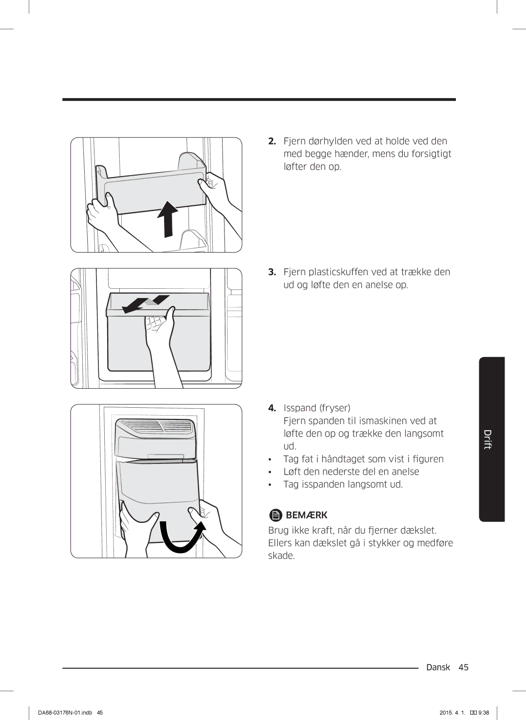 Samsung RH56J69187F/EF manual Bemærk 