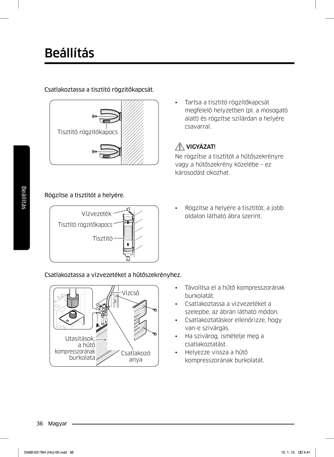 Samsung RH56J69187F/EF manual Kompresszorának 