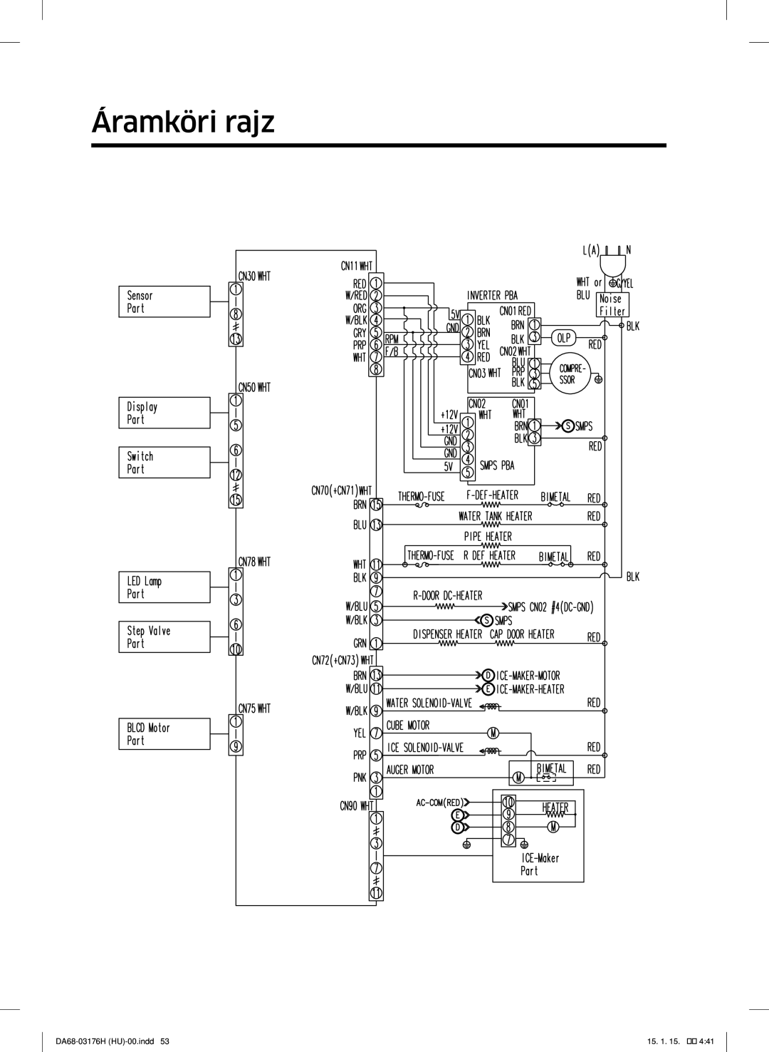 Samsung RH56J69187F/EF manual Áramköri rajz 