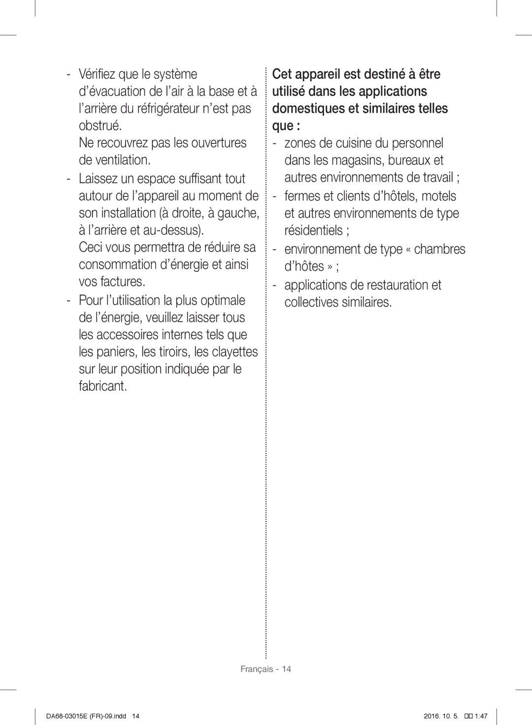 Samsung RH57H90507F/EF manual Environnement de type « chambres d’hôtes » 