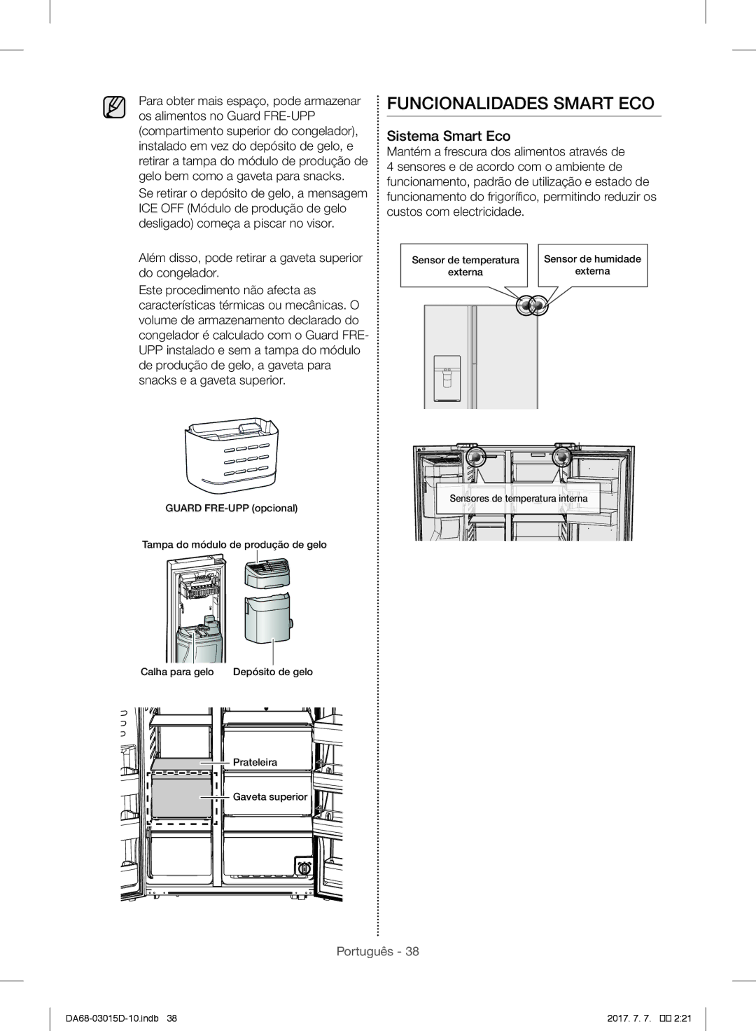 Samsung S24CHVSGQN/XEF, RH57H90507F/EO, S24CHPSGQN/XEF, RH57H90507F/EF manual Funcionalidades Smart ECO, Sistema Smart Eco 